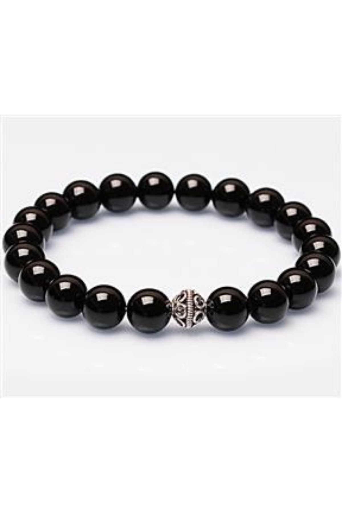 Gümüştel El Sanatlari Sertifikali Orijinal Doğal Taş Parlak Oniks Taşi Bileklik