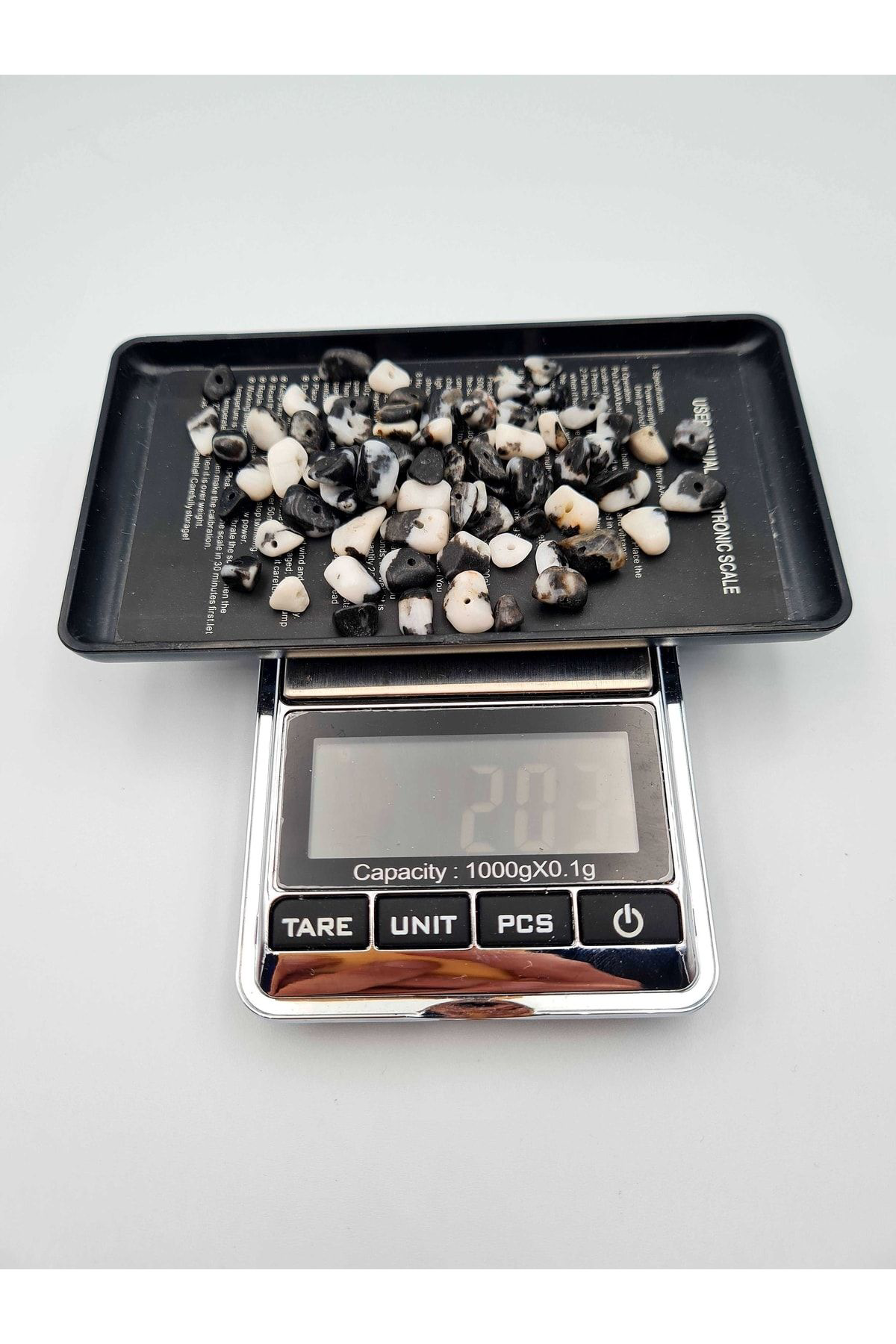 Gümüştel El Sanatlari Sertifikali Panda Jasper Kirik Doğal Taş - 20 Gr Delikli