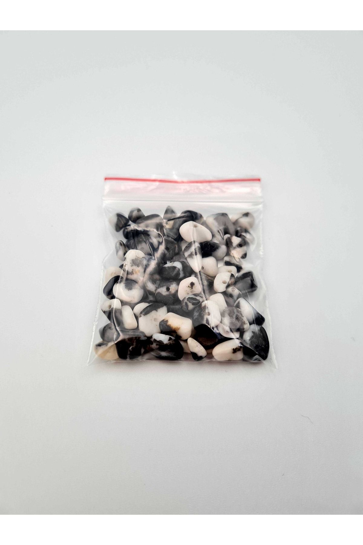 Gümüştel El Sanatlari Sertifikali Panda Jasper Kirik Doğal Taş - 20 Gr Delikli