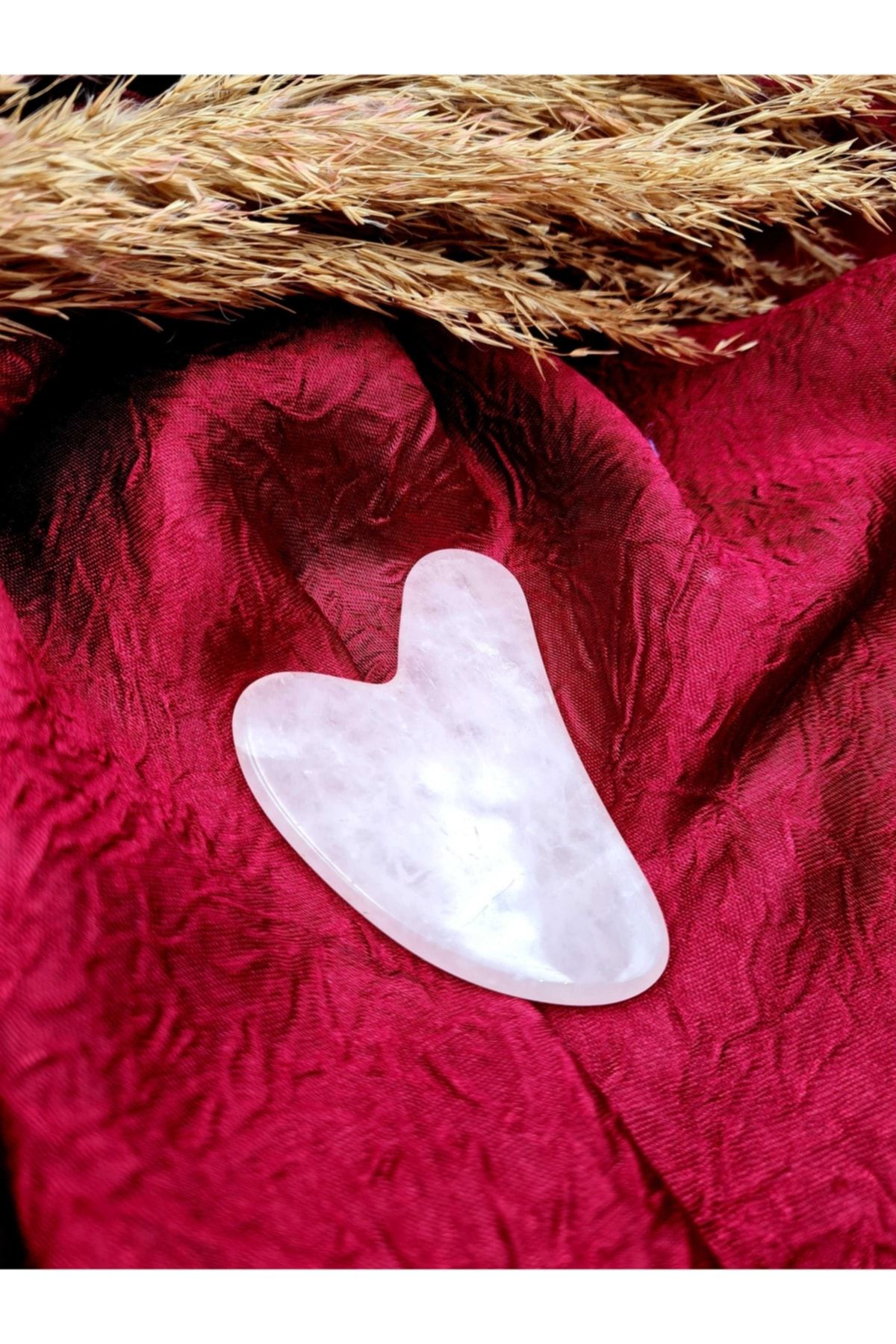 Sertifikalı Pembe Kuvars Taşı Orijinal Doğal Taş Gua Sha Masaj Ta