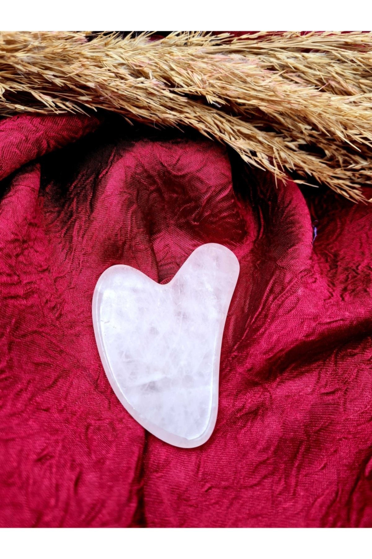 Sertifikalı Pembe Kuvars Taşı Orijinal Doğal Taş Gua Sha Masaj Ta