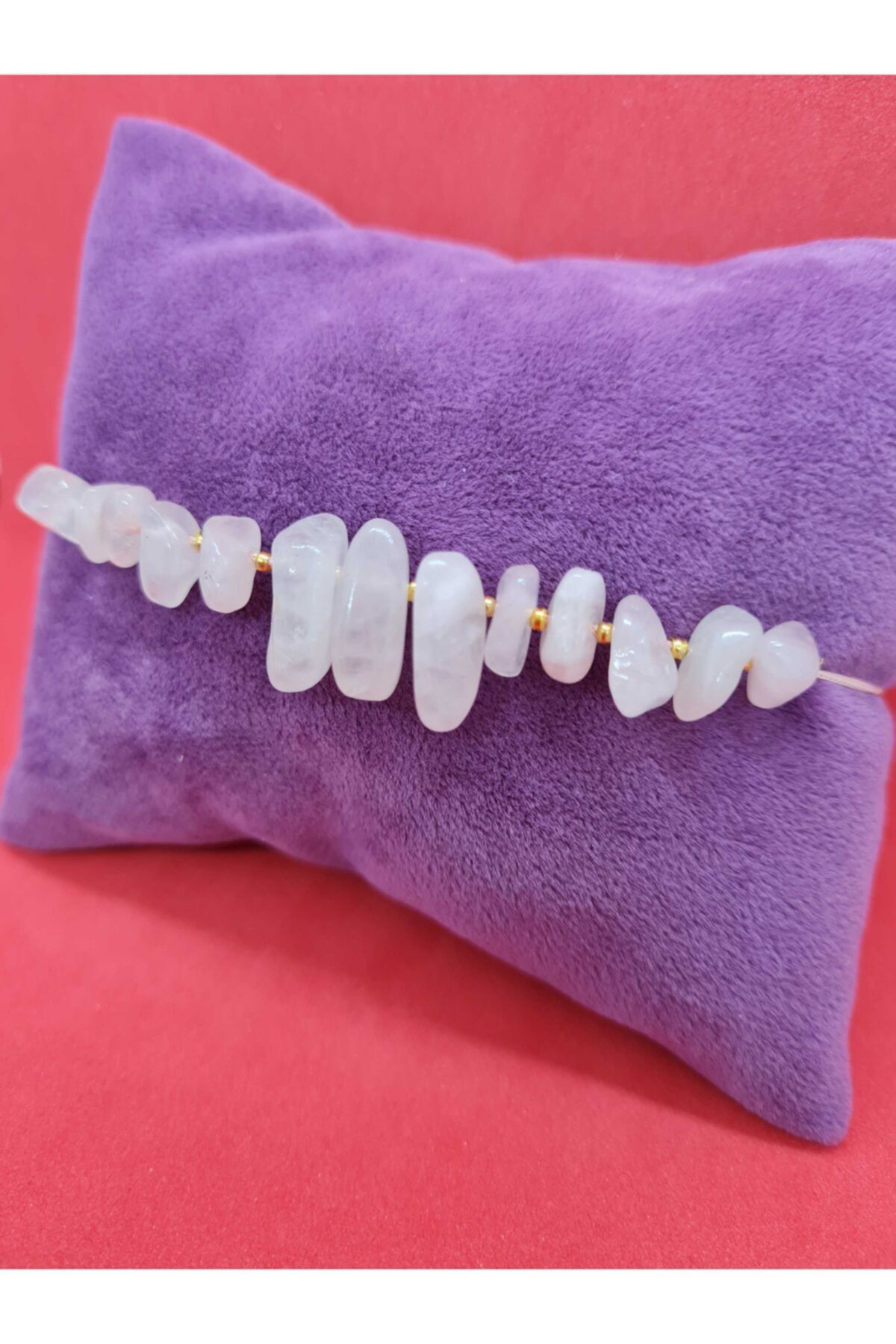 Sertifikalı Pembe Kuvars Doğal Taş Halhal & Bileklik