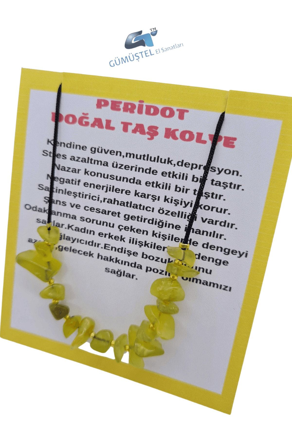 Sertifikalı Peridot Doğal Taş Tasarım Kolye Orijinal Çok Fonksiyo