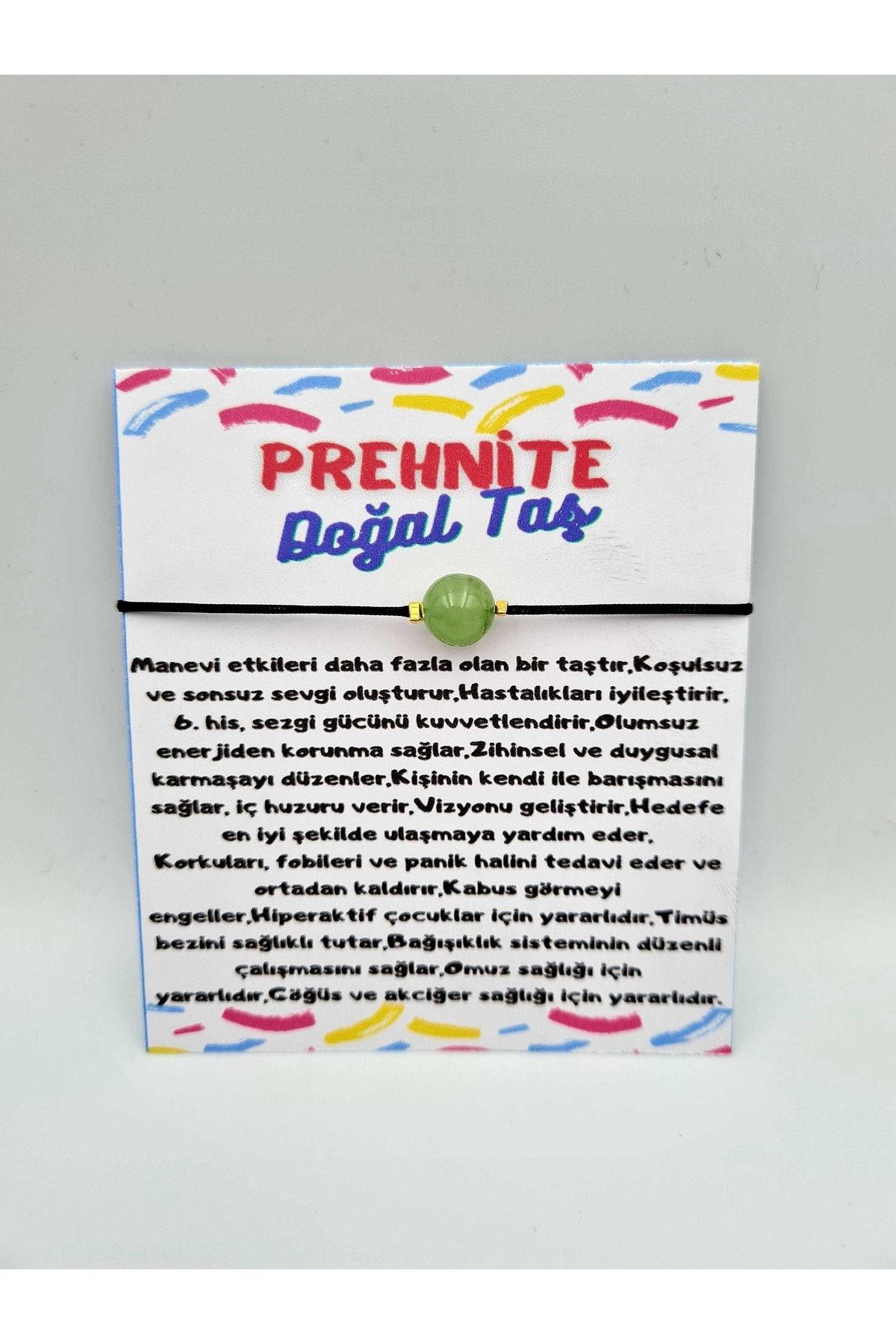 Sertifikalı Prehnite Taşı Kolye Ayarlanabilir Orijinal Doğal Taş 