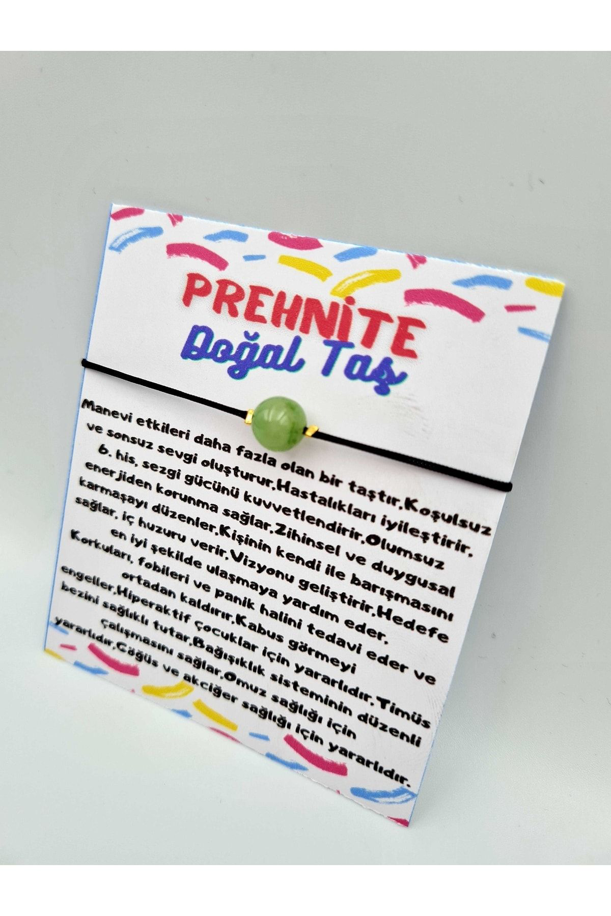 Sertifikalı Prehnite Taşı Kolye Ayarlanabilir Orijinal Doğal Taş 