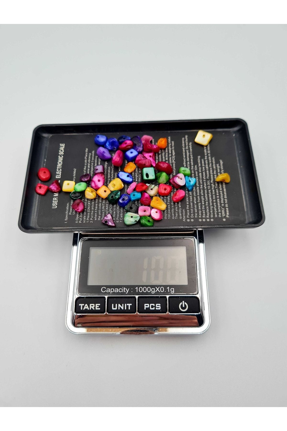 Sertifikalı Renkli Sedef Kırık Doğal Taş - 10 gr Delikli Doğal Ta