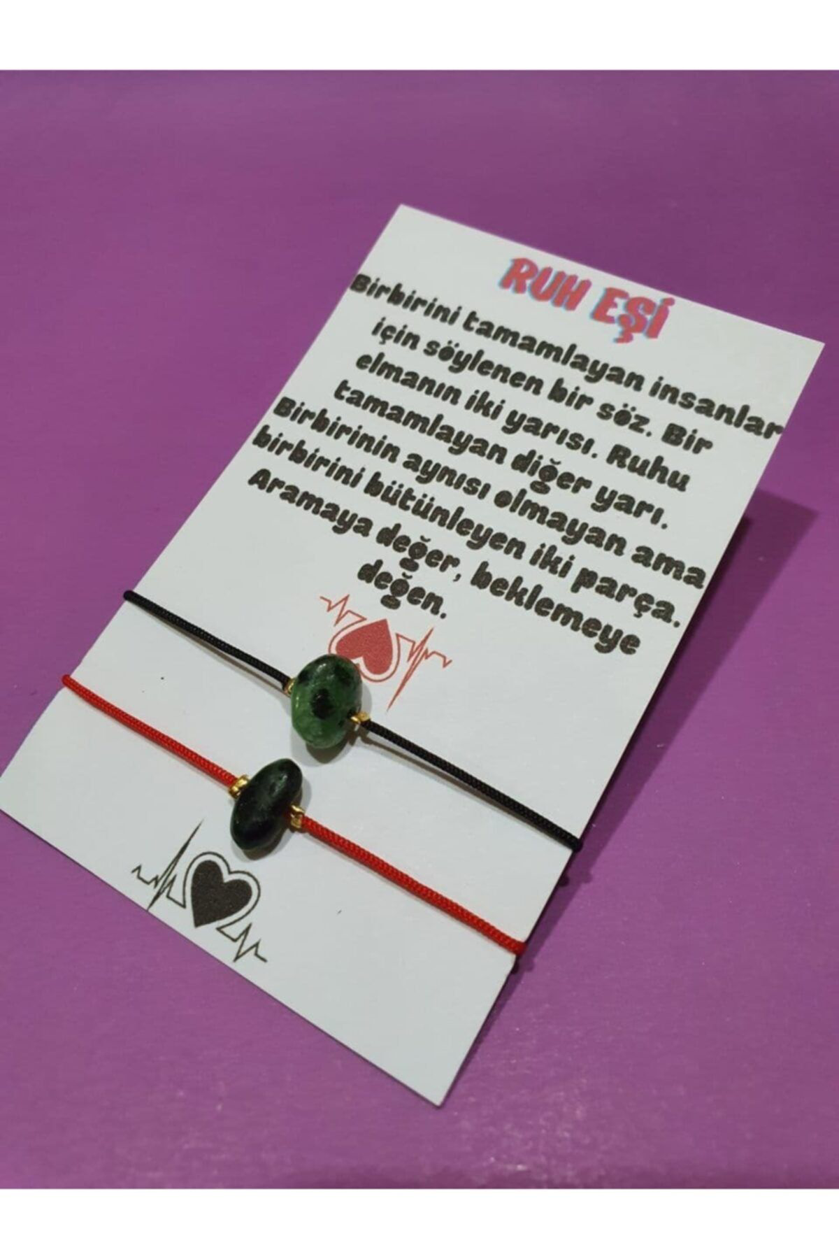 Sertifikalı Ruh Eşi Zümrüt Doğal Taşlı Ip Bileklik