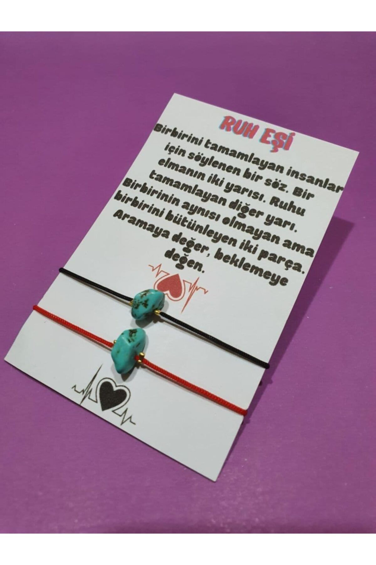 Sertifikalı Ruh Eşi Turkuaz Doğal Taşlı Ip Bileklik