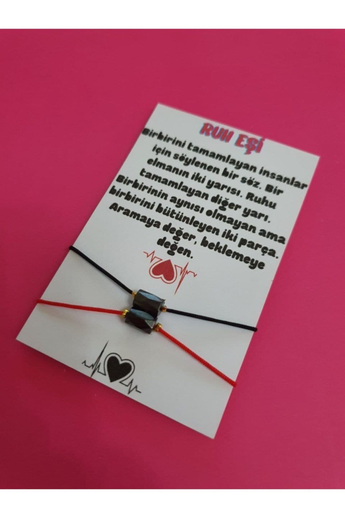 Sertifikalı Ruh Eşi Hematit Taşı Mıknatıslı Çift Bilekliği