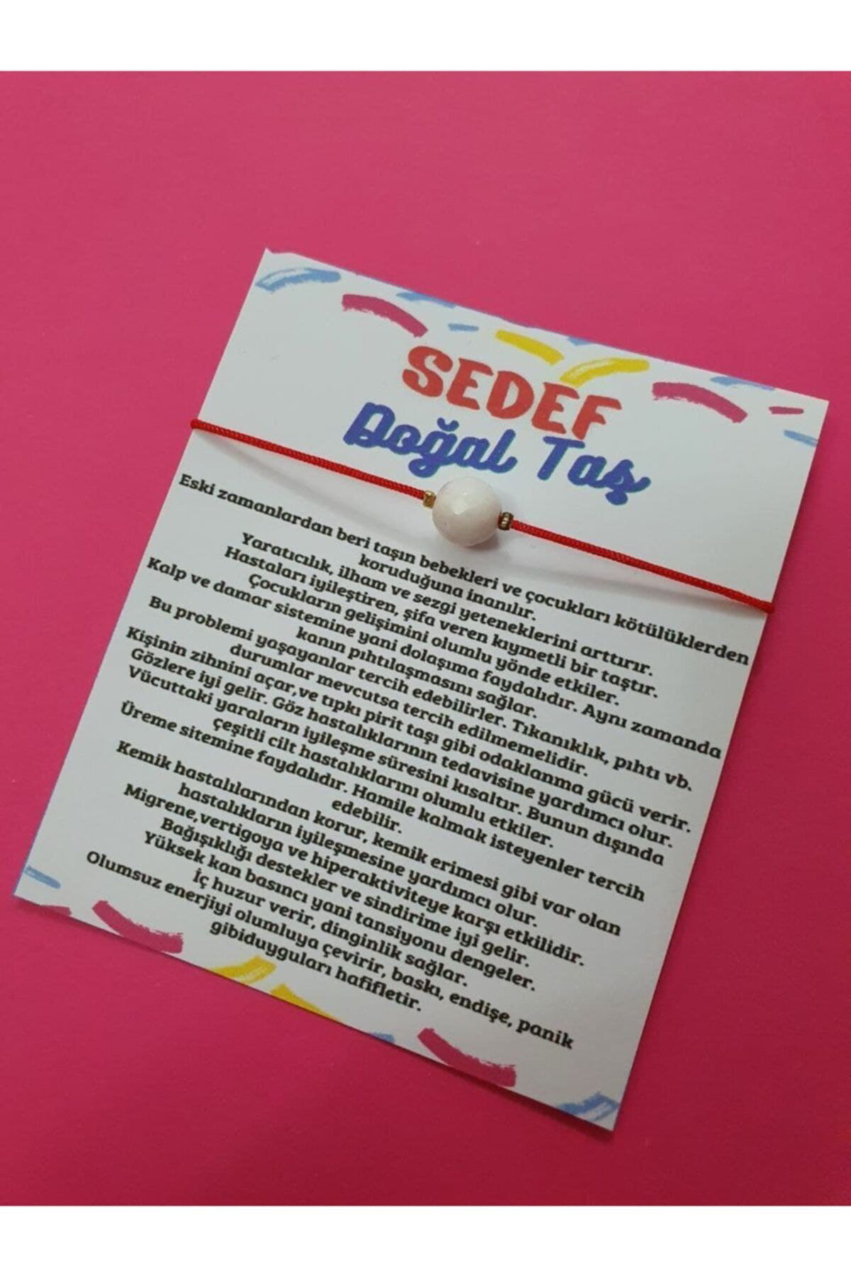 Sertifikalı Sedef Doğal Taş Ayarlamalı Doğal Taş Bileklik