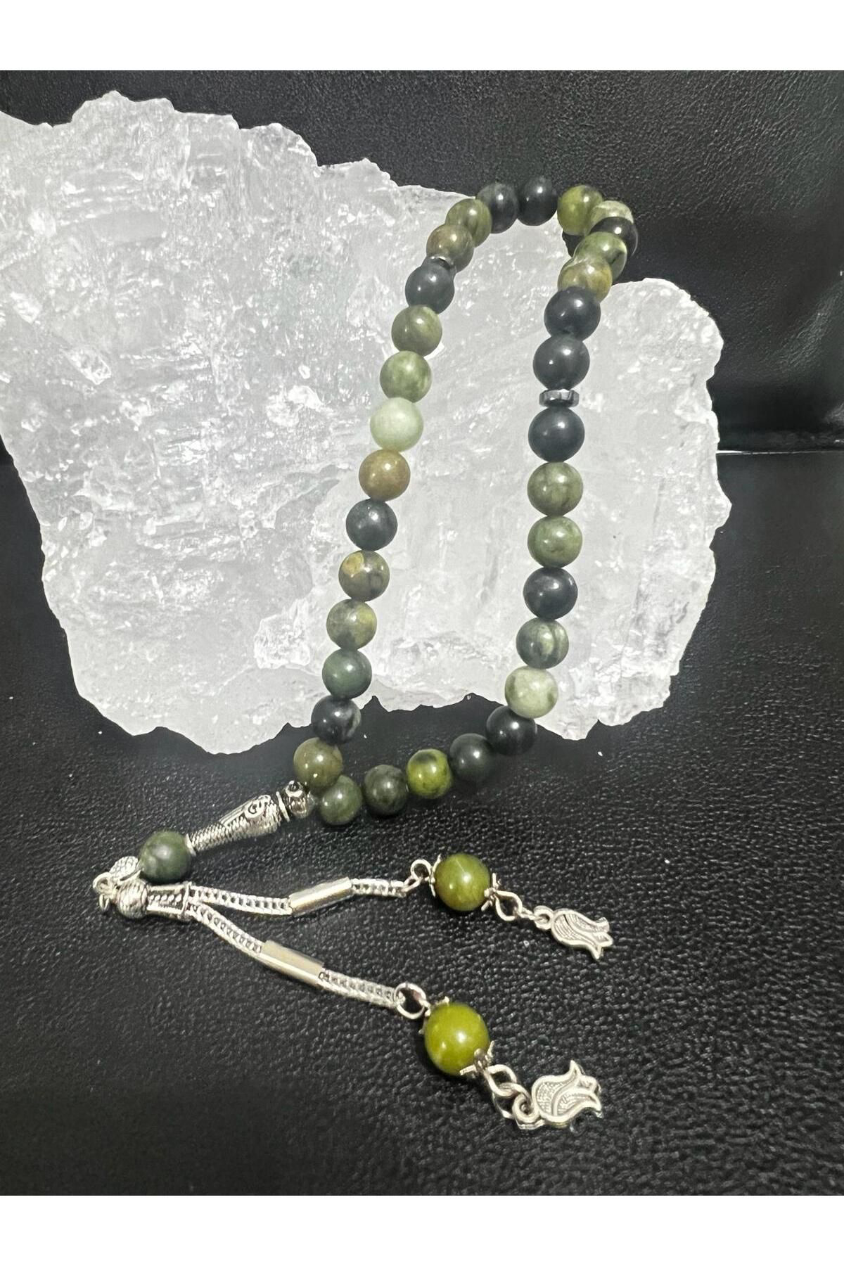 Sertifikalı Serpantin Doğal Taş Tesbih AAA Kalite