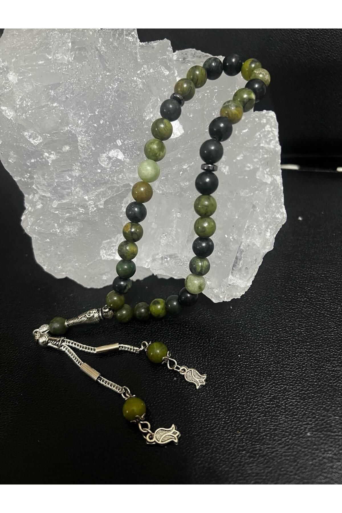 Sertifikalı Serpantin Doğal Taş Tesbih AAA Kalite