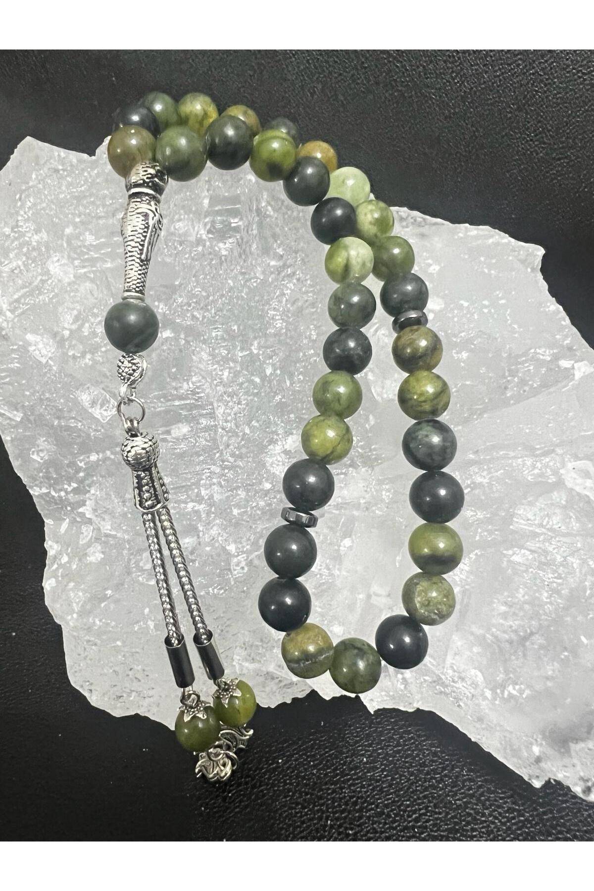 Sertifikalı Serpantin Doğal Taş Tesbih AAA Kalite