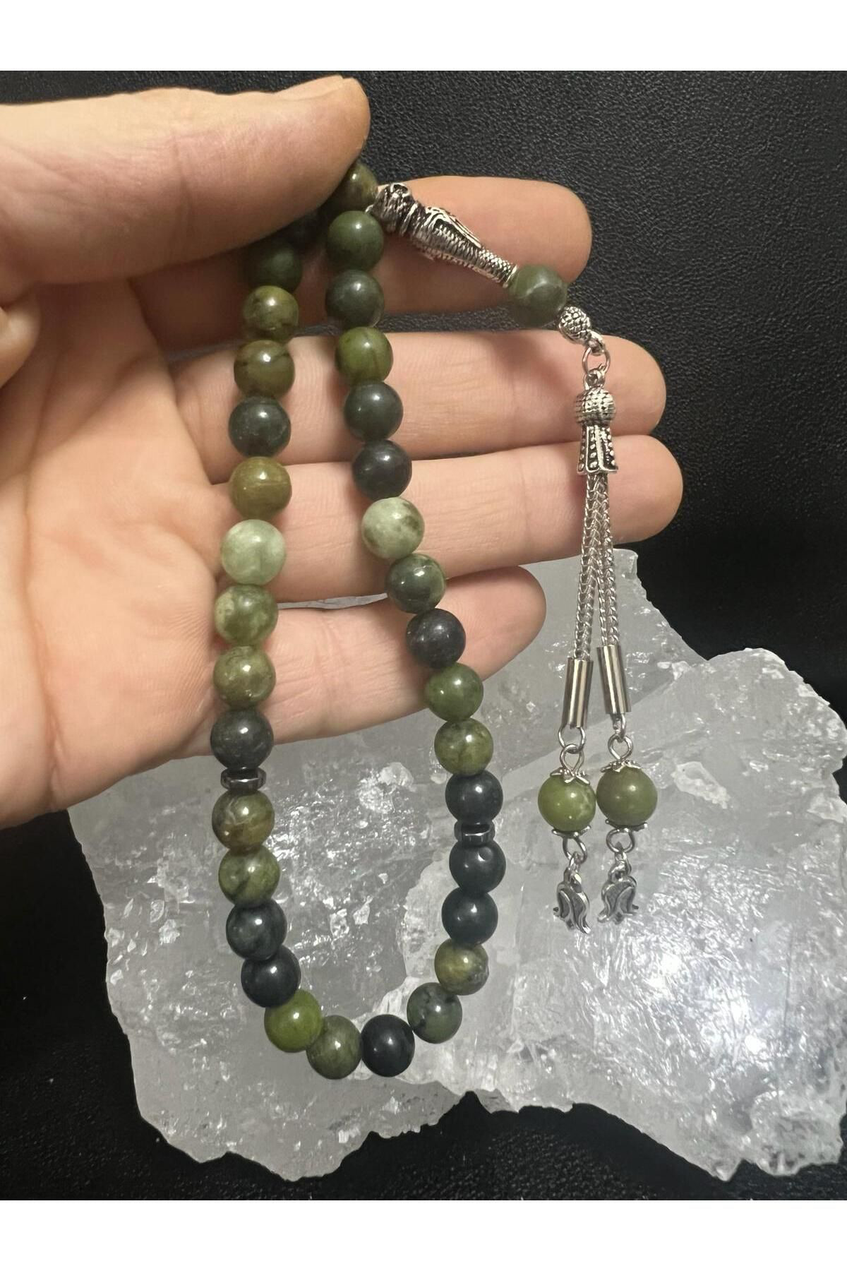 Sertifikalı Serpantin Doğal Taş Tesbih AAA Kalite