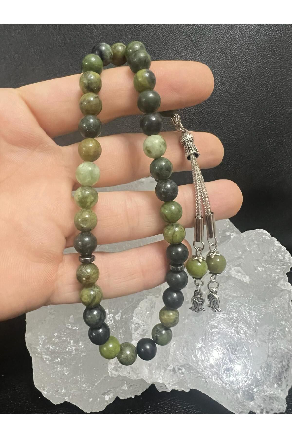 Sertifikalı Serpantin Doğal Taş Tesbih AAA Kalite