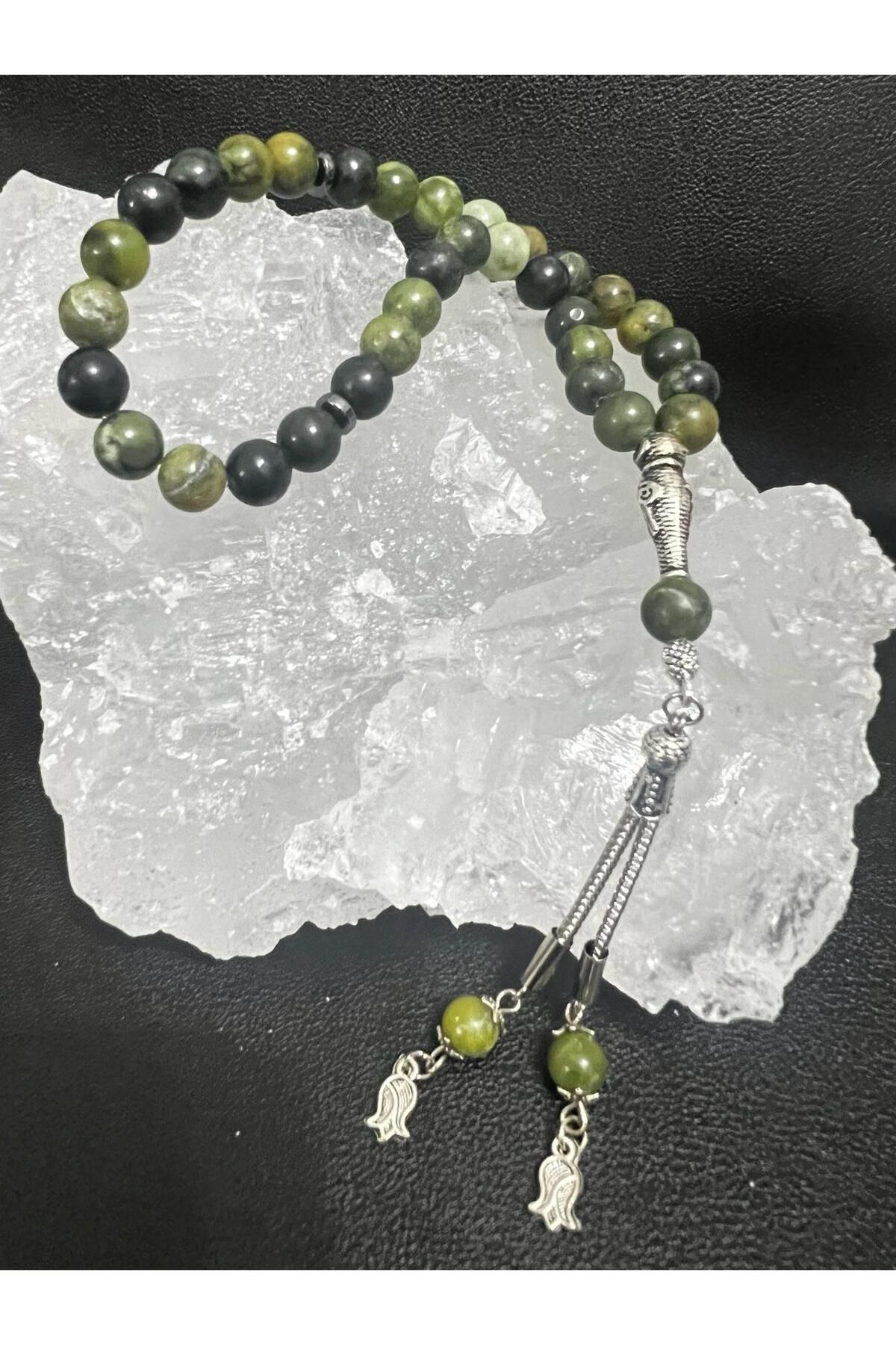 Sertifikalı Serpantin Doğal Taş Tesbih AAA Kalite