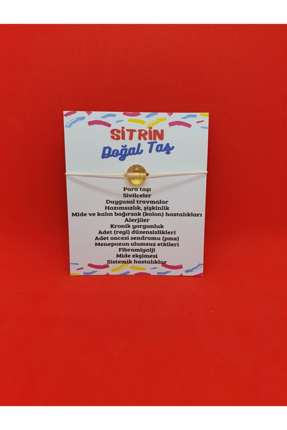 Sertifikalı Sitrin Doğal Taş Ip Bileklik Orijinal Doğal Taş Makro