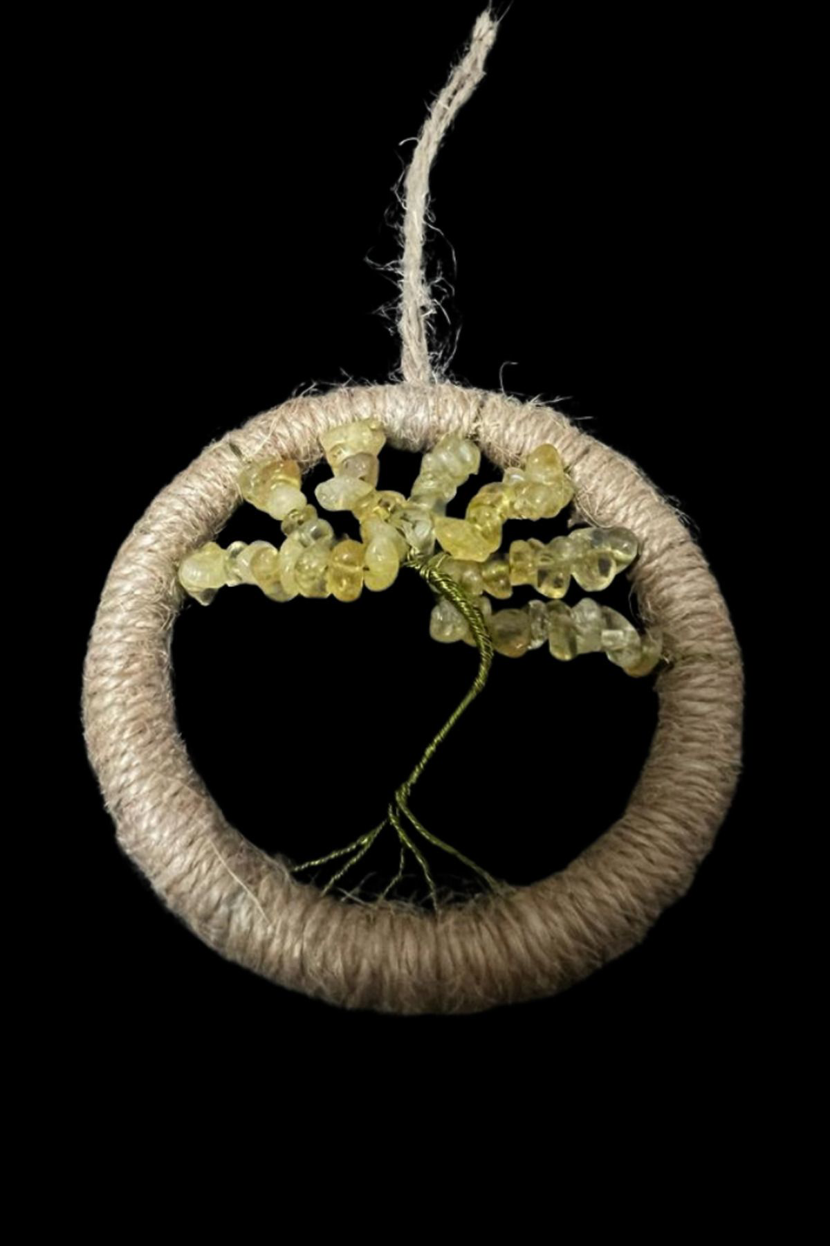 Sertifikalı Sitrin Doğal Taş El Yapımı Duvar Süsü & Araba Süsü & 