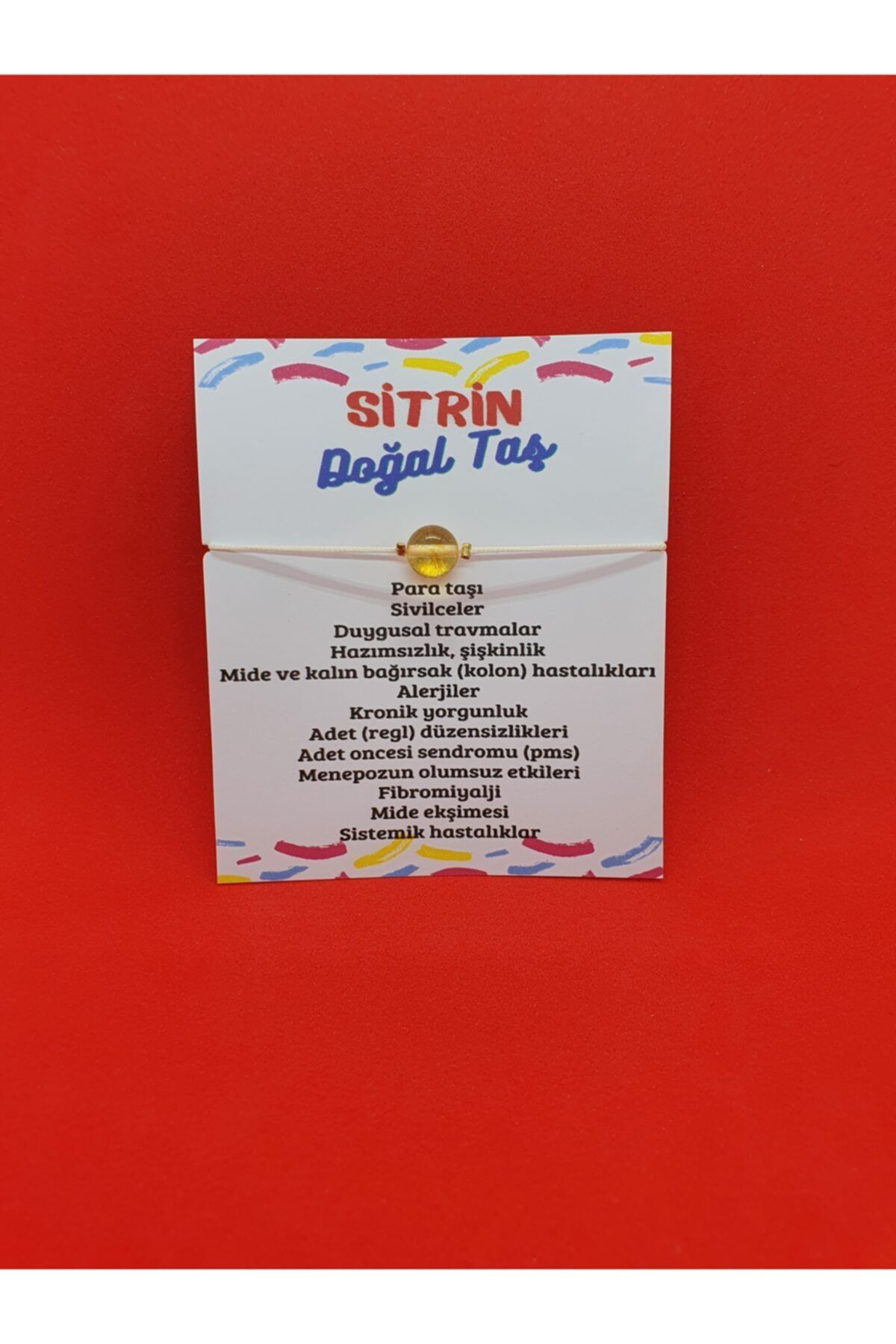 Sertifikalı Sitrin Doğal Taş Bileklik Makrome Ip Ayarlamalı Oriji