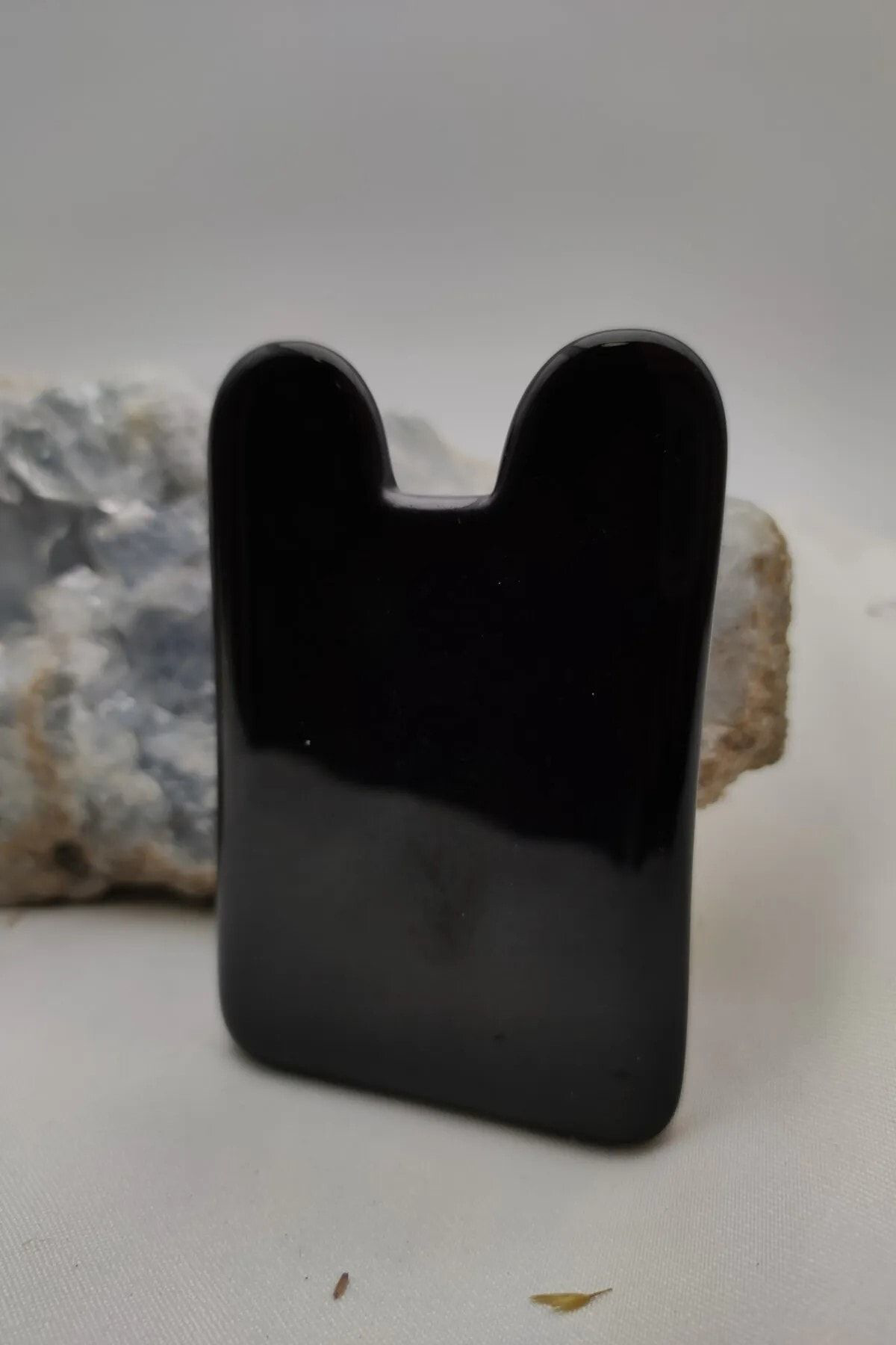 Gümüştel El Sanatlari Sertifikali Siyah Onix Gua Sha Masaj Aleti