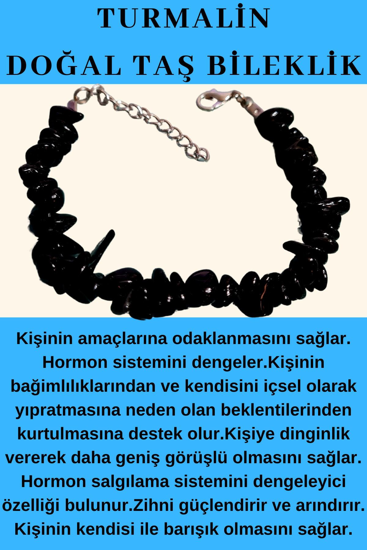 Sertifikalı Siyah Turmalin Doğal Taş Bileklik Aaa Kalite Sürpriz 
