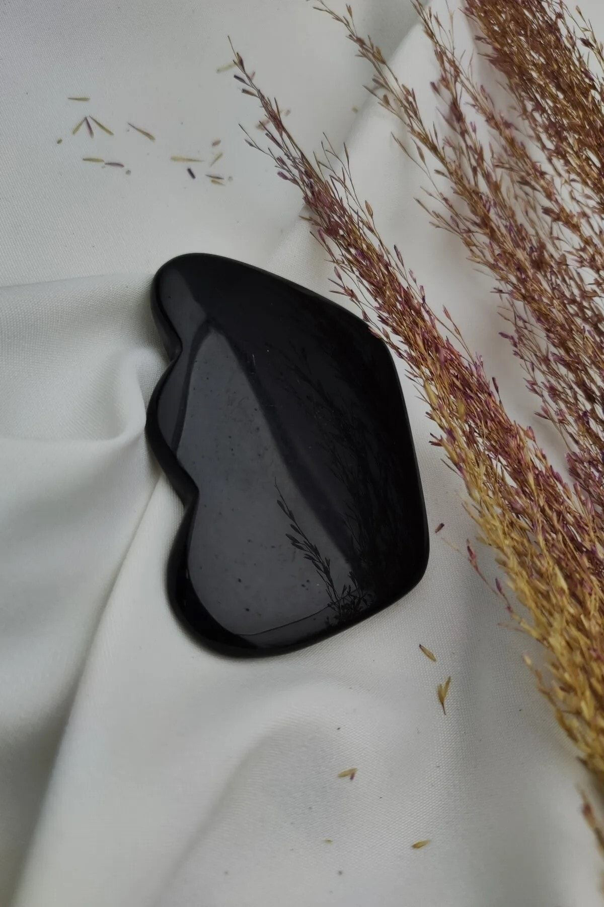 Gümüştel El Sanatlari Sertifikali Siyah Onix Gua Sha Masaj Aleti