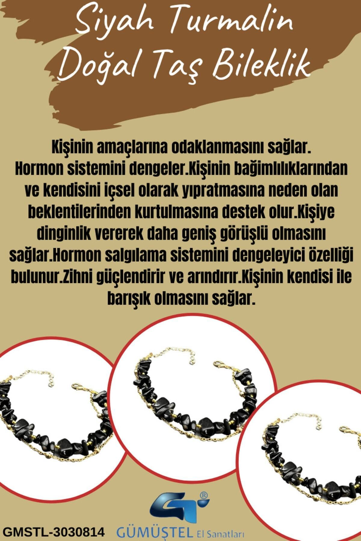 Sertifikalı Siyah Turmalin Doğal Taş Bileklik Özel Tasarım