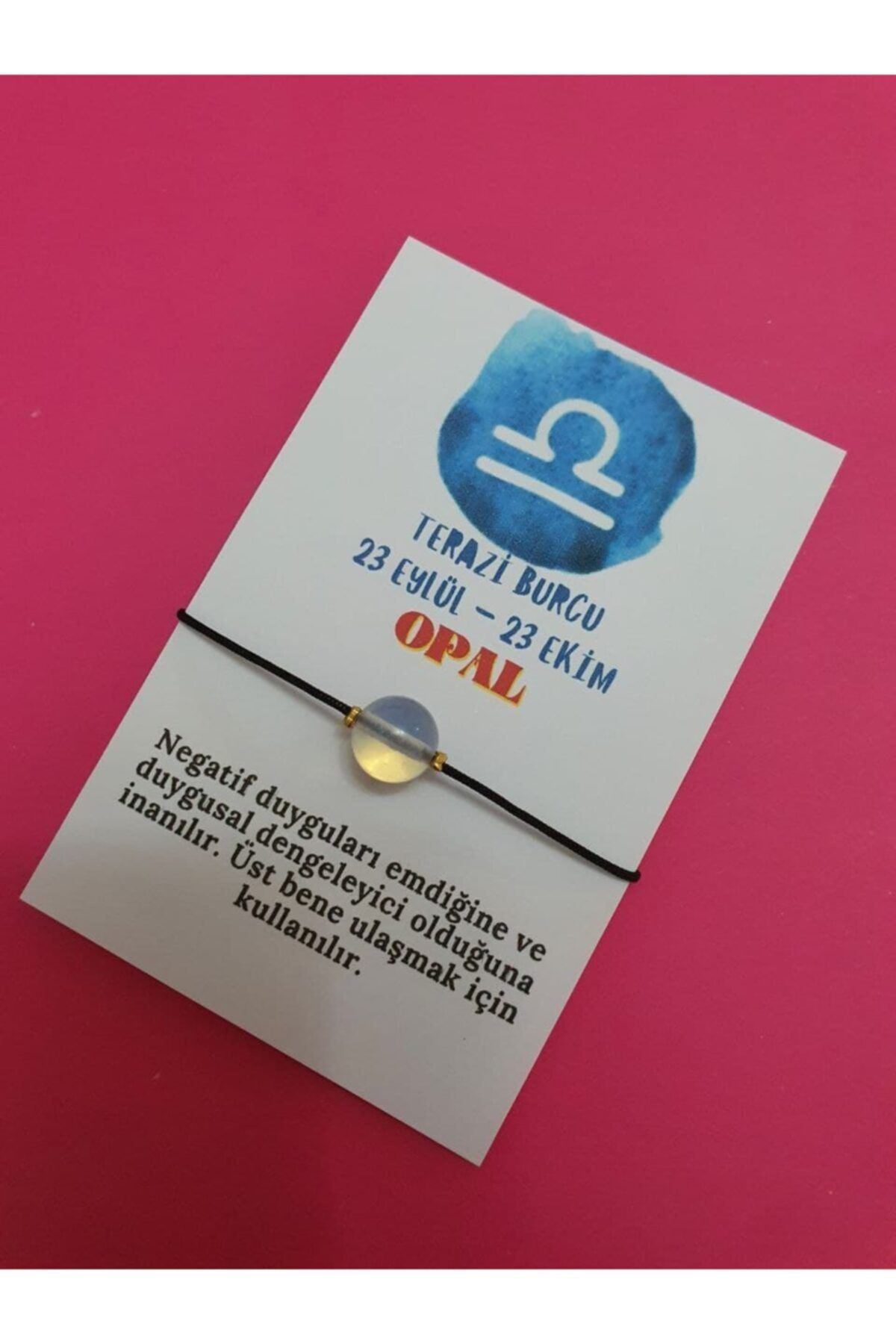 Sertifikalı Terazi Burcu Opal Doğal Taş Ip Burç Bilekliği