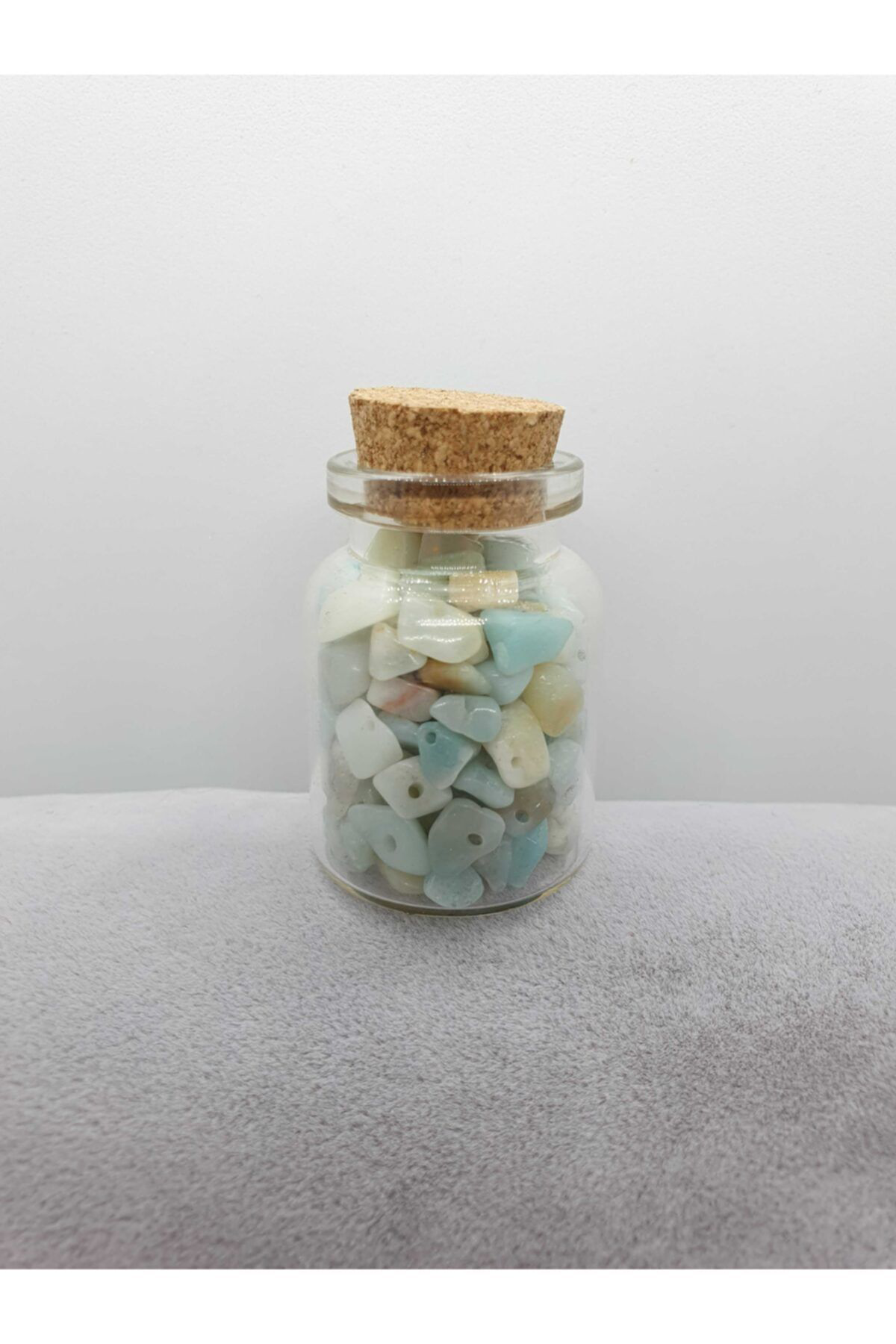 Sertifikalı Tüp Şişelerde Kırık Doğal Taşlar (AMAZONİT TAŞI DELİK