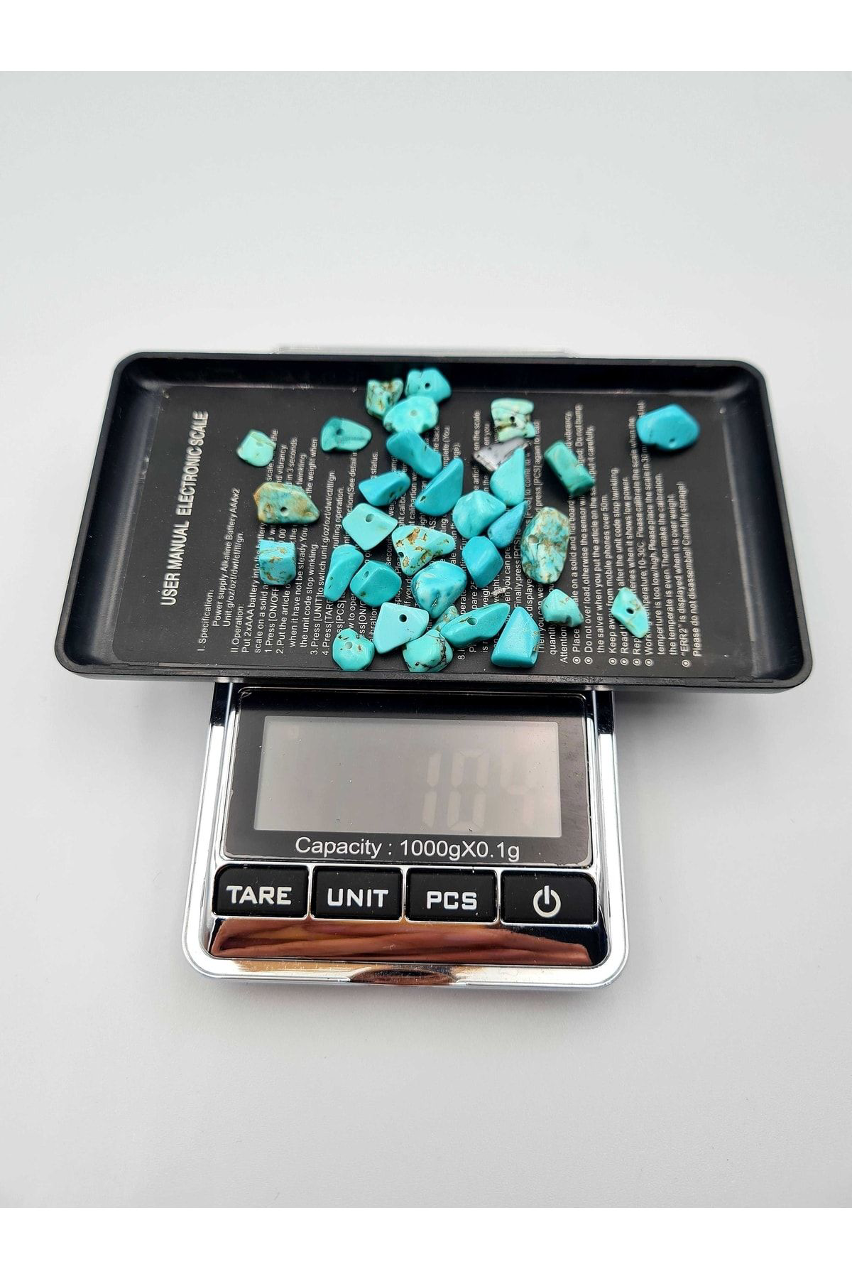 Sertifikalı Turkuaz Kırık Doğal Taş - 10 gr Delikli Doğal Taş