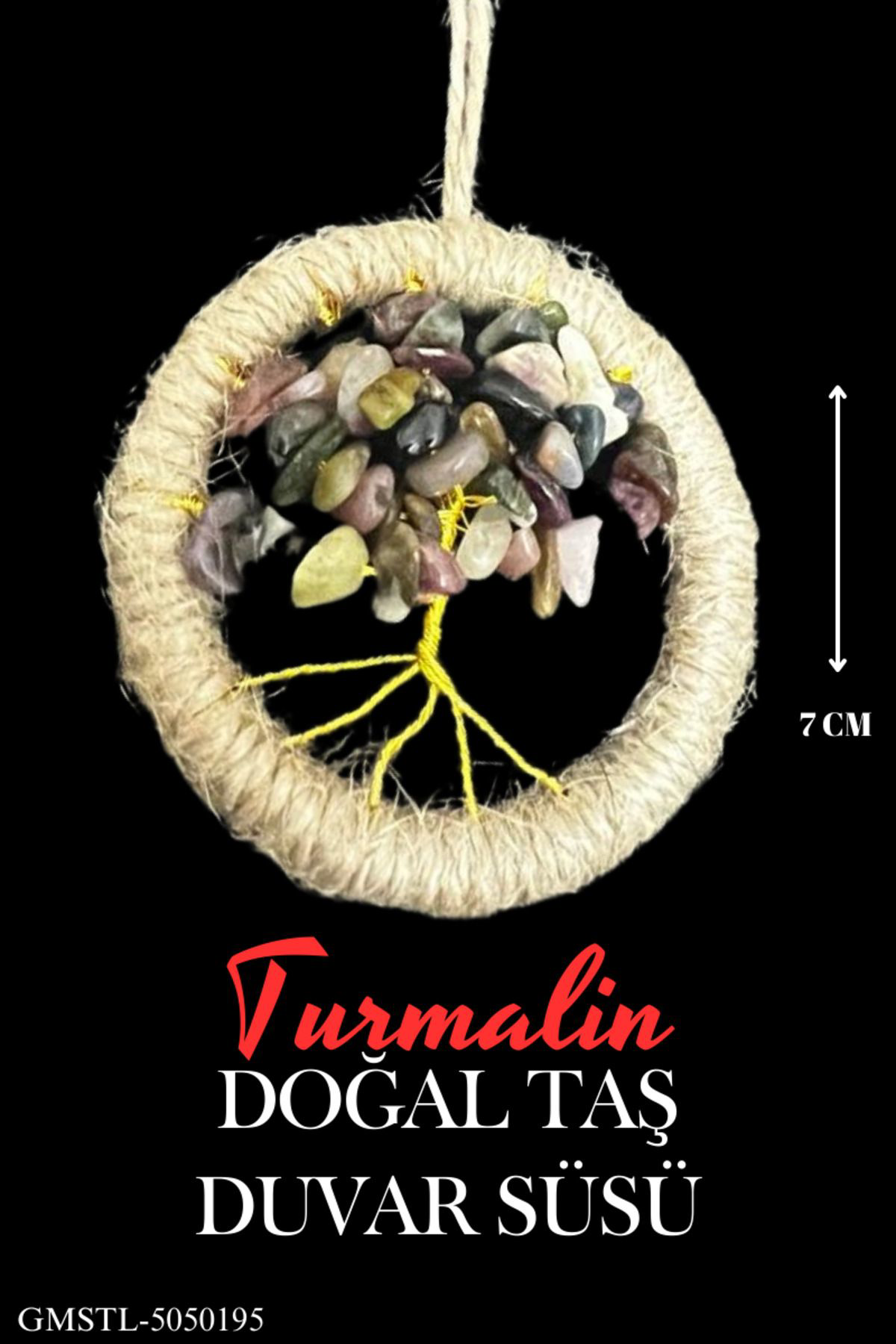 Sertifikalı Turmalin Doğal Taş El Yapımı Duvar Süsü