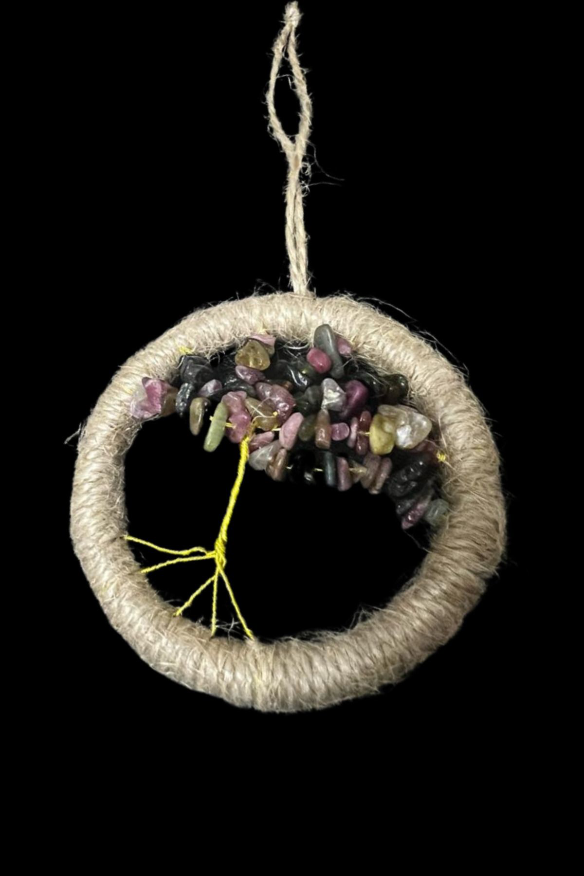 Sertifikalı Turmalin Doğal Taş El Yapımı Duvar Süsü & Araba Süsü 