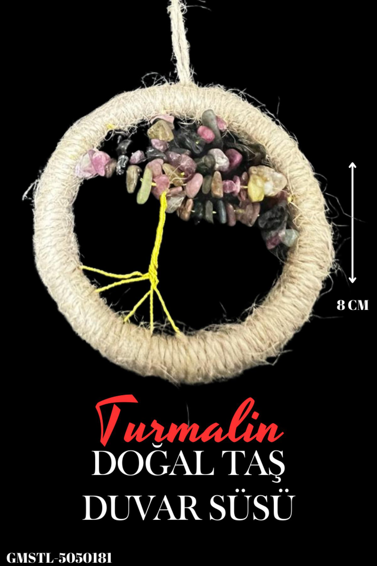 Sertifikalı Turmalin Doğal Taş El Yapımı Duvar Süsü & Araba Süsü 