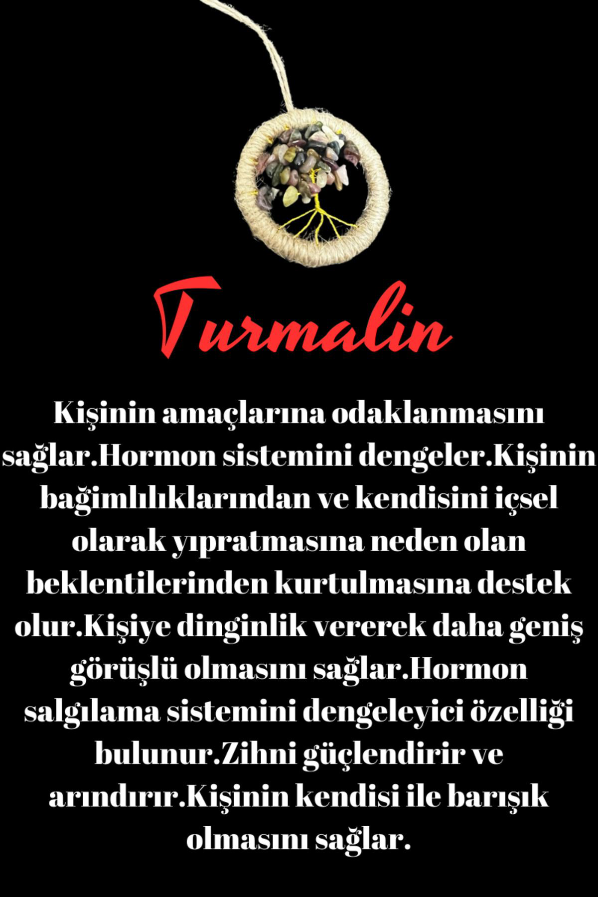 Gümüştel El Sanatlari Sertifikali Turmalin Doğal Taş El Yapimi Duvar Süsü