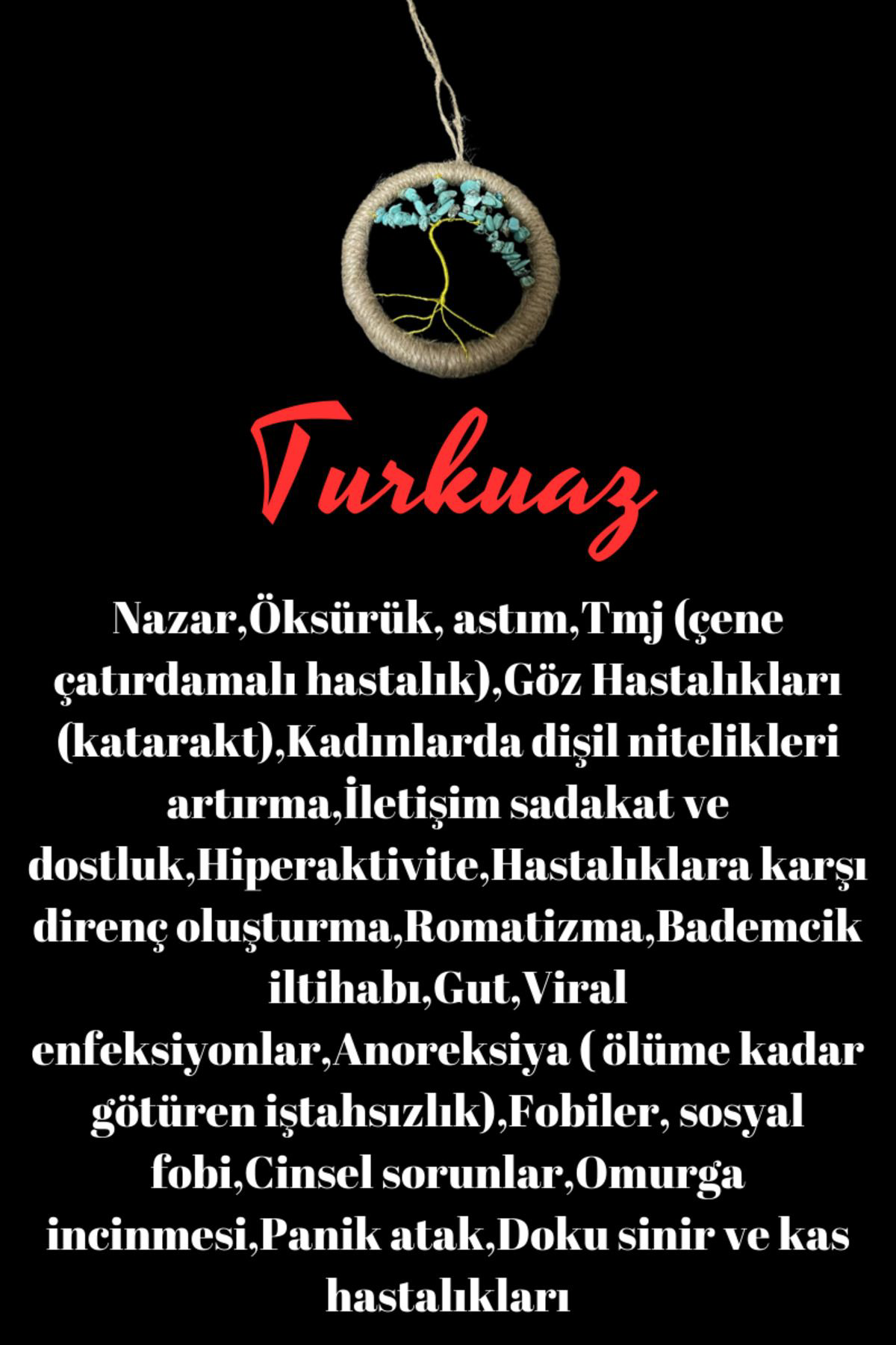 Sertifikalı Turkuaz Doğal Taş El Yapımı Duvar Süsü & Araba Süsü &