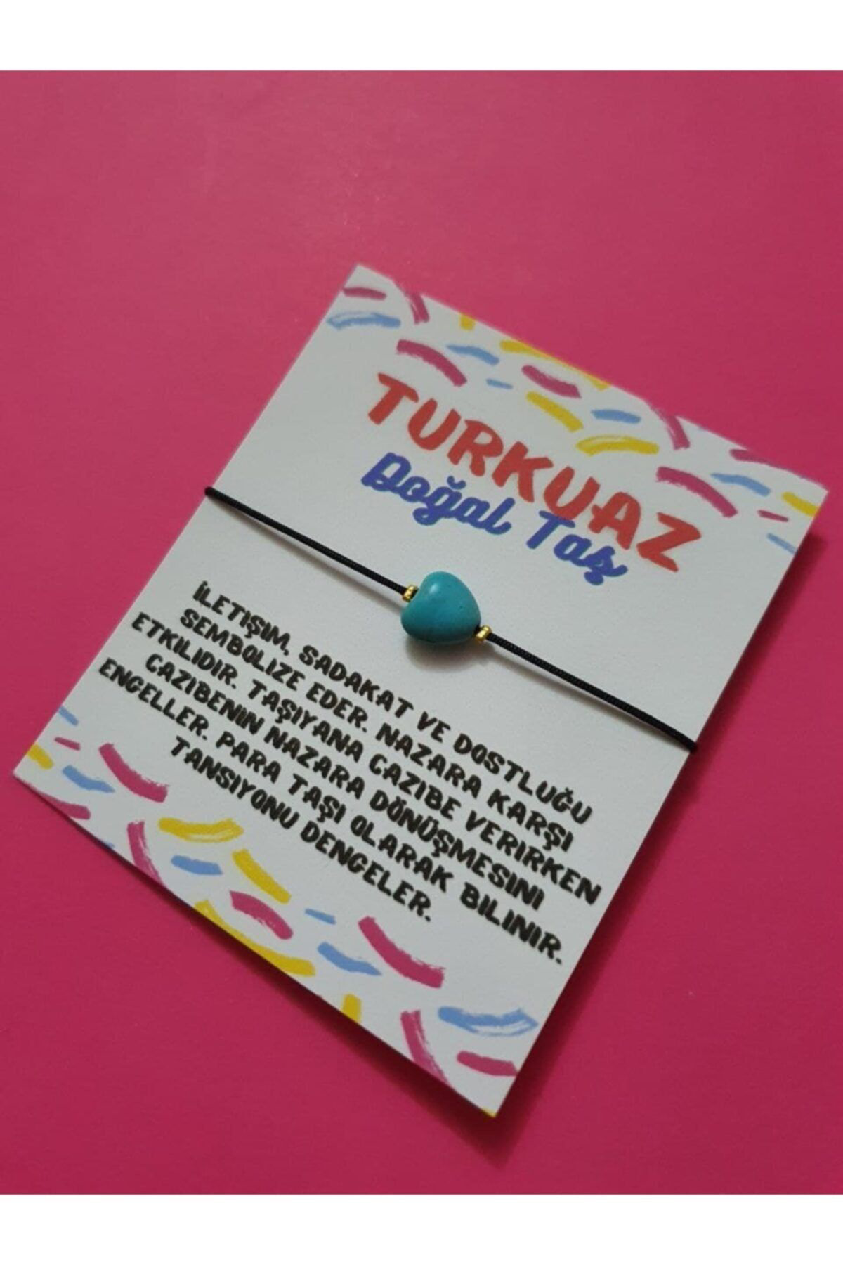 Sertifikalı Turkuaz Kalp Doğal Taş Bileklik