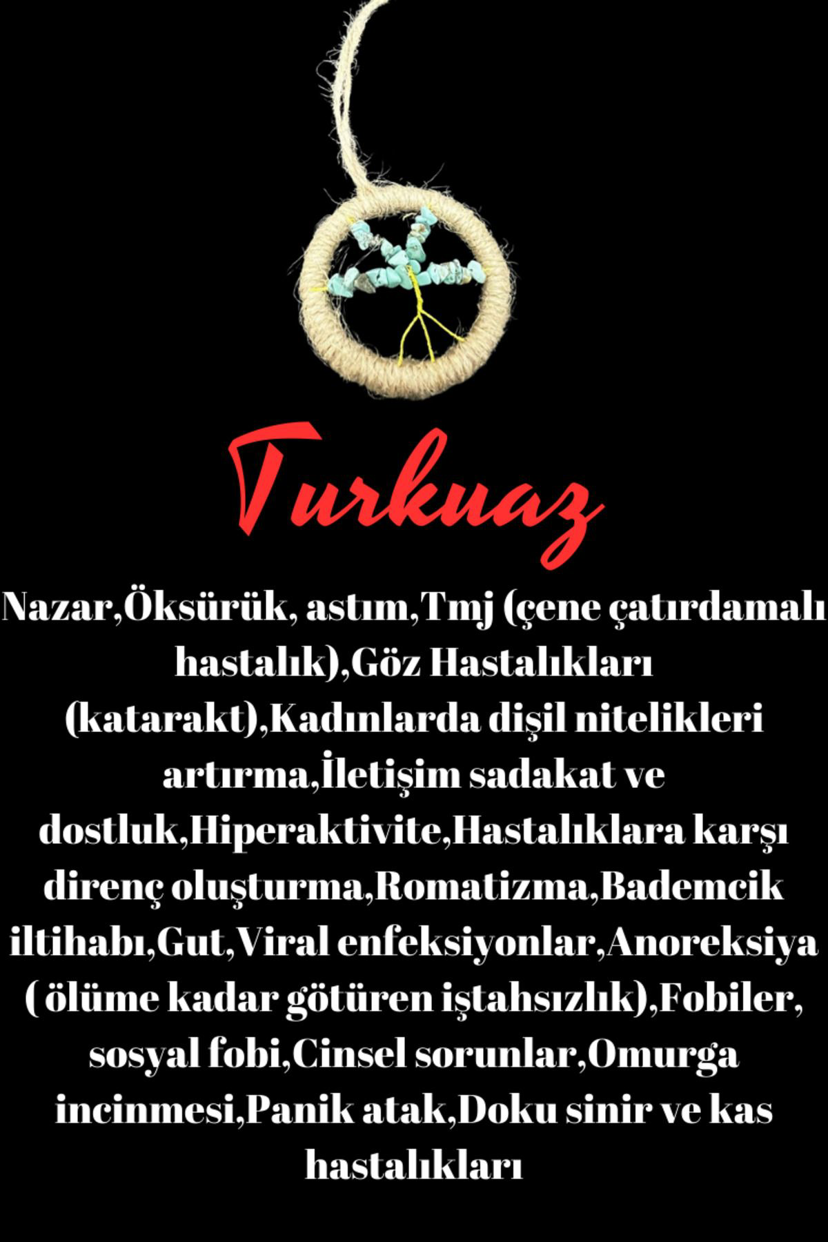 Gümüştel El Sanatlari Sertifikali Turkuaz Doğal Taş El Yapimi Duvar Süsü & Araba Süsü &