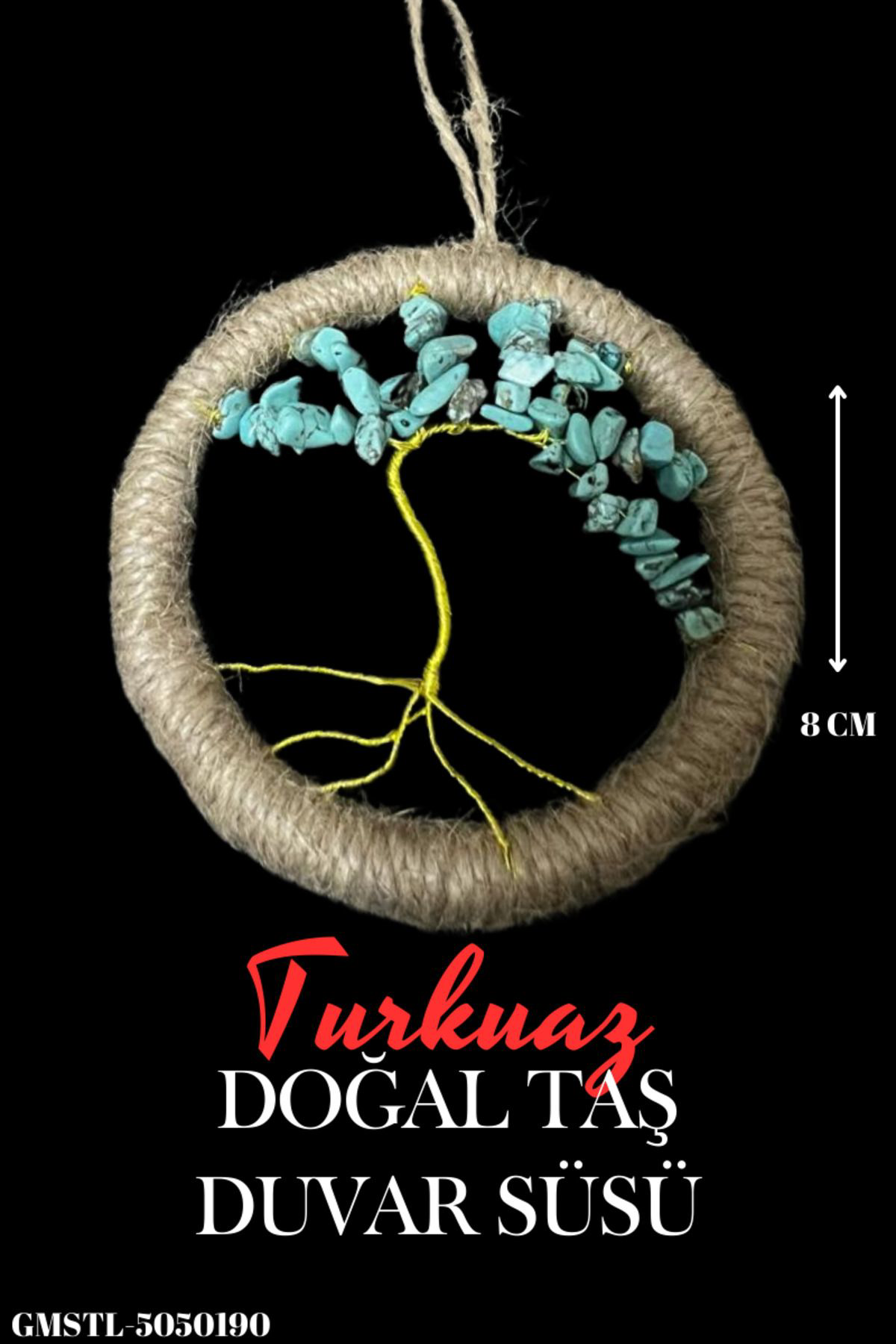 Sertifikalı Turkuaz Doğal Taş El Yapımı Duvar Süsü & Araba Süsü &