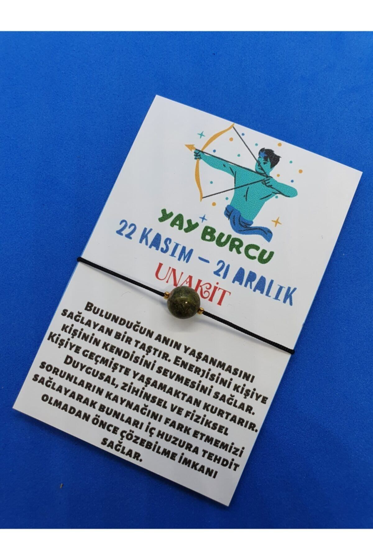 Sertifikalı Yay Burcu Unakit Taşı Doğal Taş Bileklik