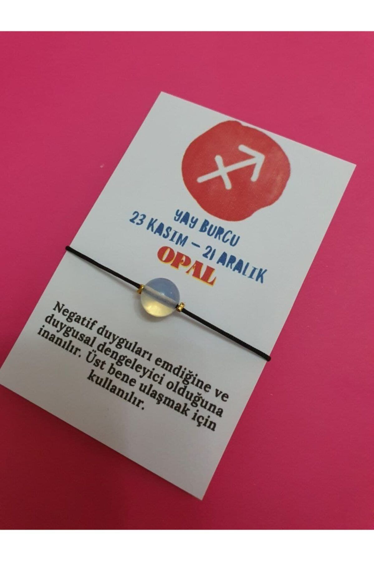 Sertifikalı Yay Burcu Opal Doğal Taş Ip Burç Bilekliği