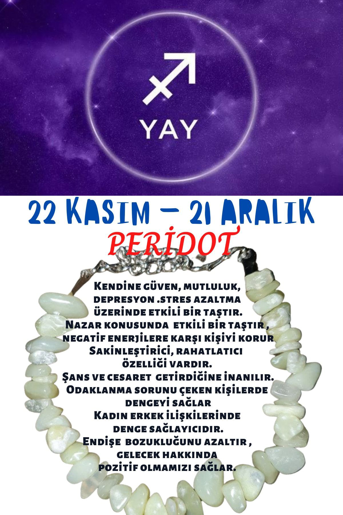 Sertifikalı Yay Burcu Burç Bilekliği