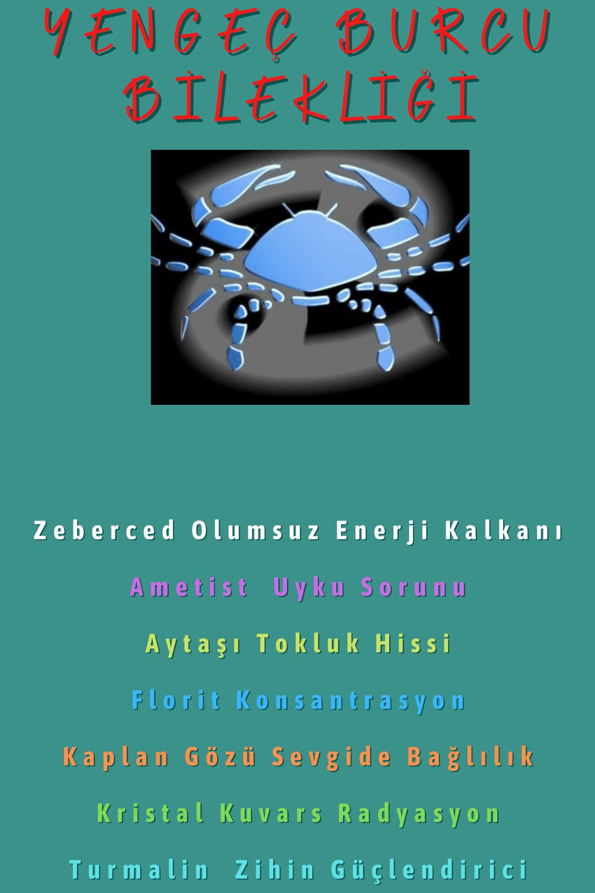Sertifikalı Yengeç Burcu Bileklik Doğal Taş
