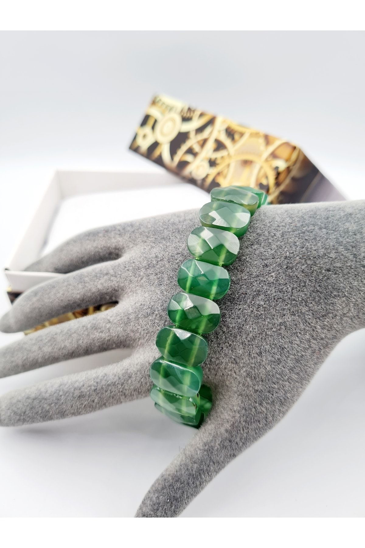 Sertifikalı Yeşim Doğal Taş Rolex Bileklik Aaa Kalite