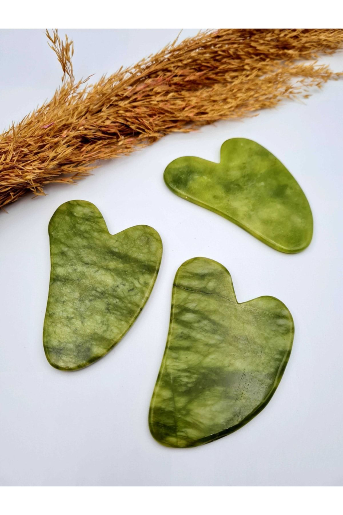 Sertifikalı Yeşim Taşı Orijinal Doğal Taş Gua Sha Masaj Taşı
