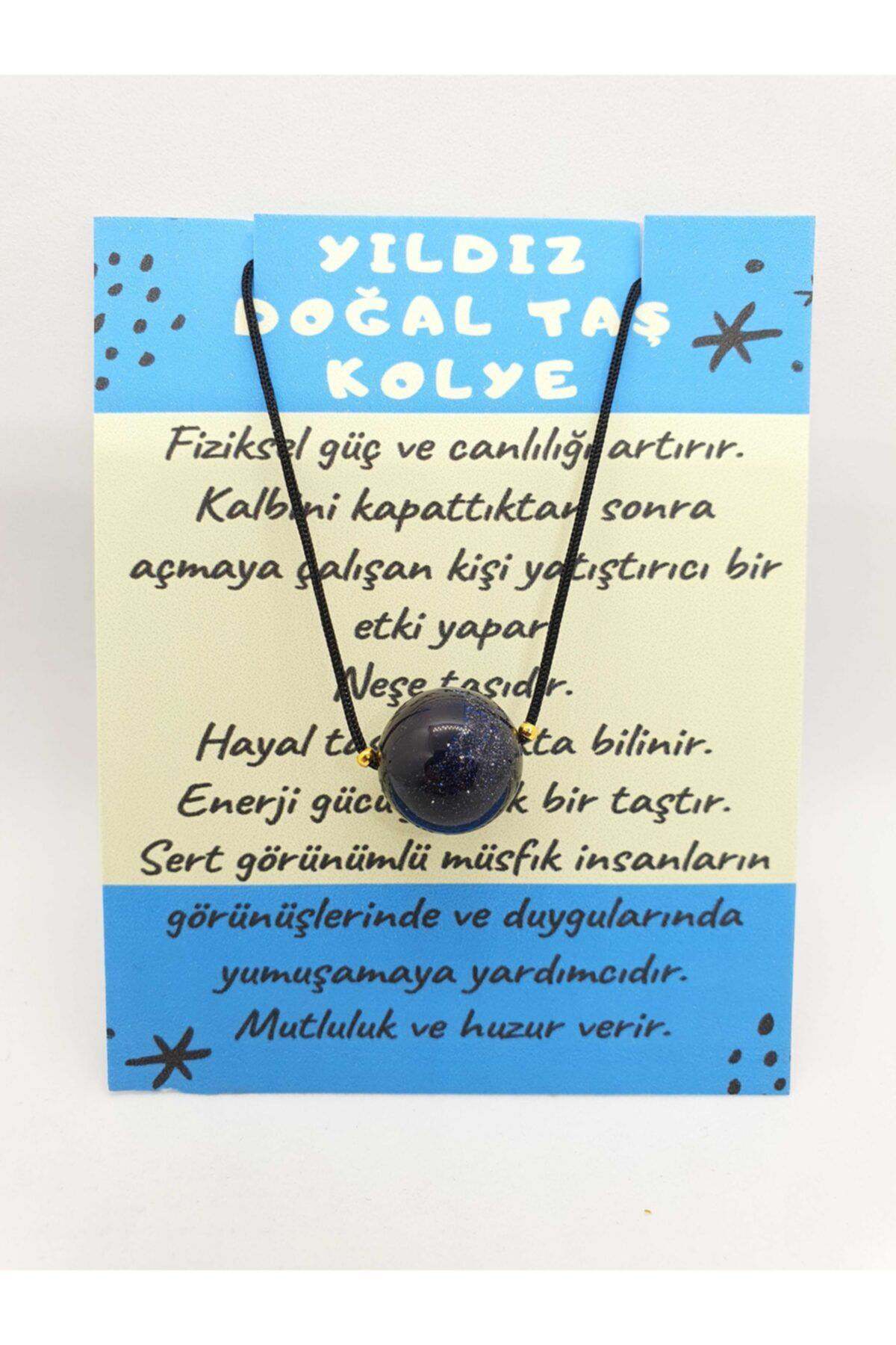 Gümüştel El Sanatlari Sertifikali Yildiz Taşi Kolye Ayarlanabilir Orijinal Doğal Taş Ço