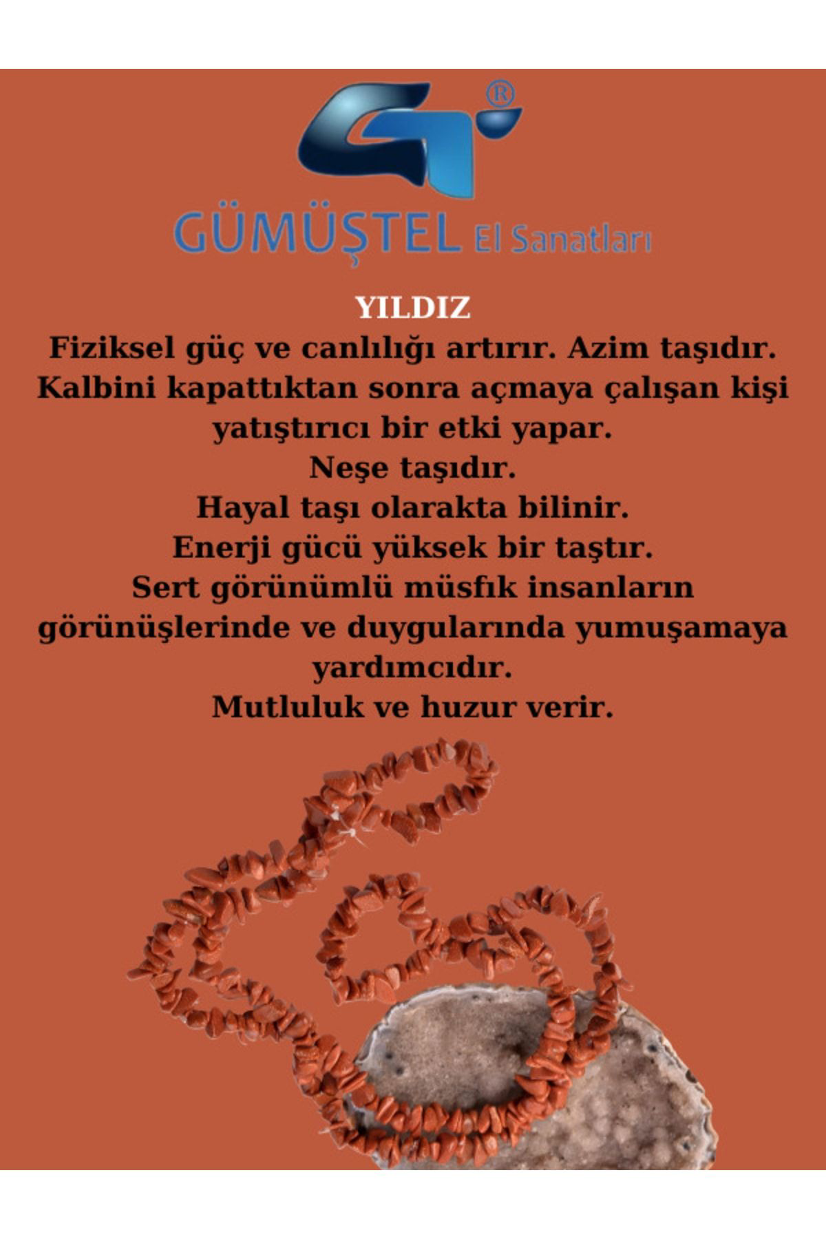 Gümüştel El Sanatlari Sertifikali Yildiz Kirik Doğal Taş - 20 Gr Delikli