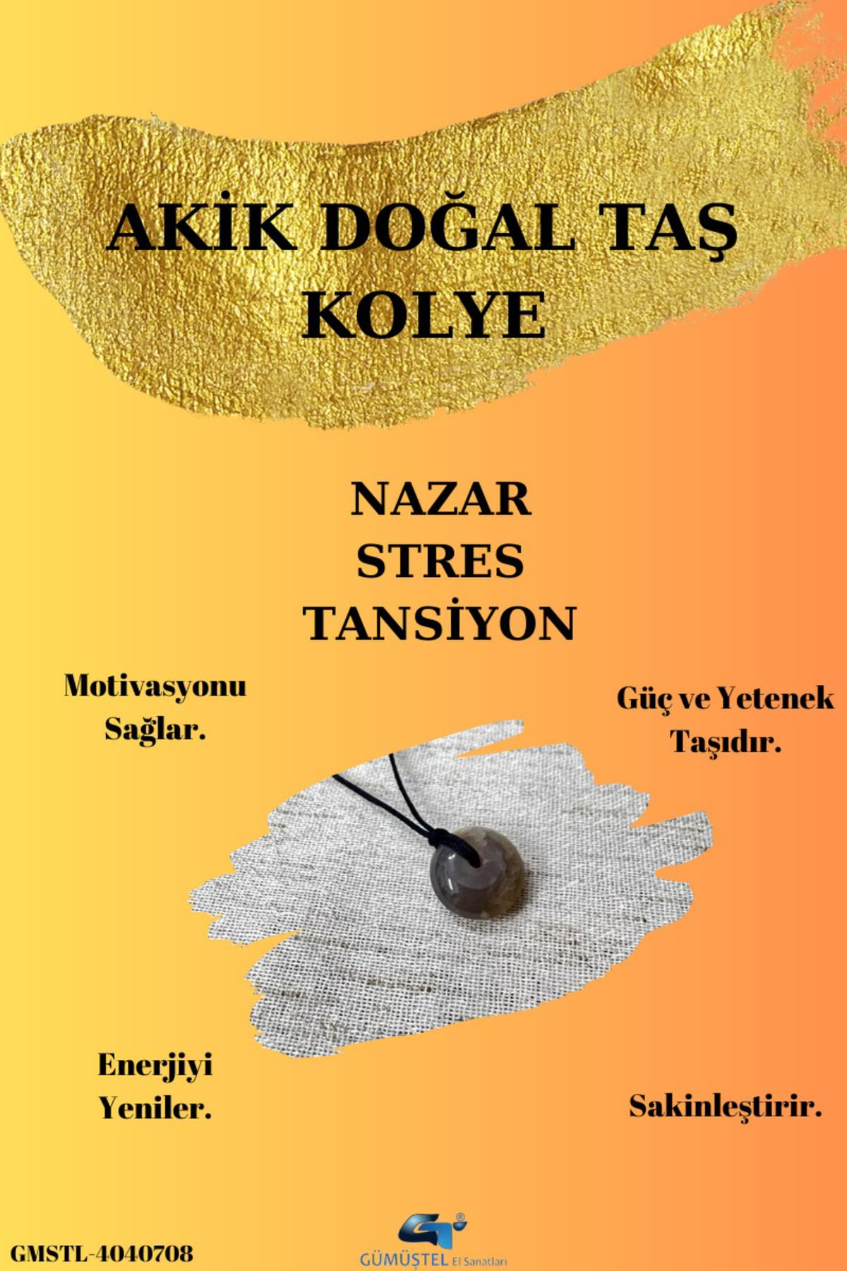 Sertifikalı Yosunlu Akik Doğal Taş Kolye Sürpriz Hediyeli Aaa Kal