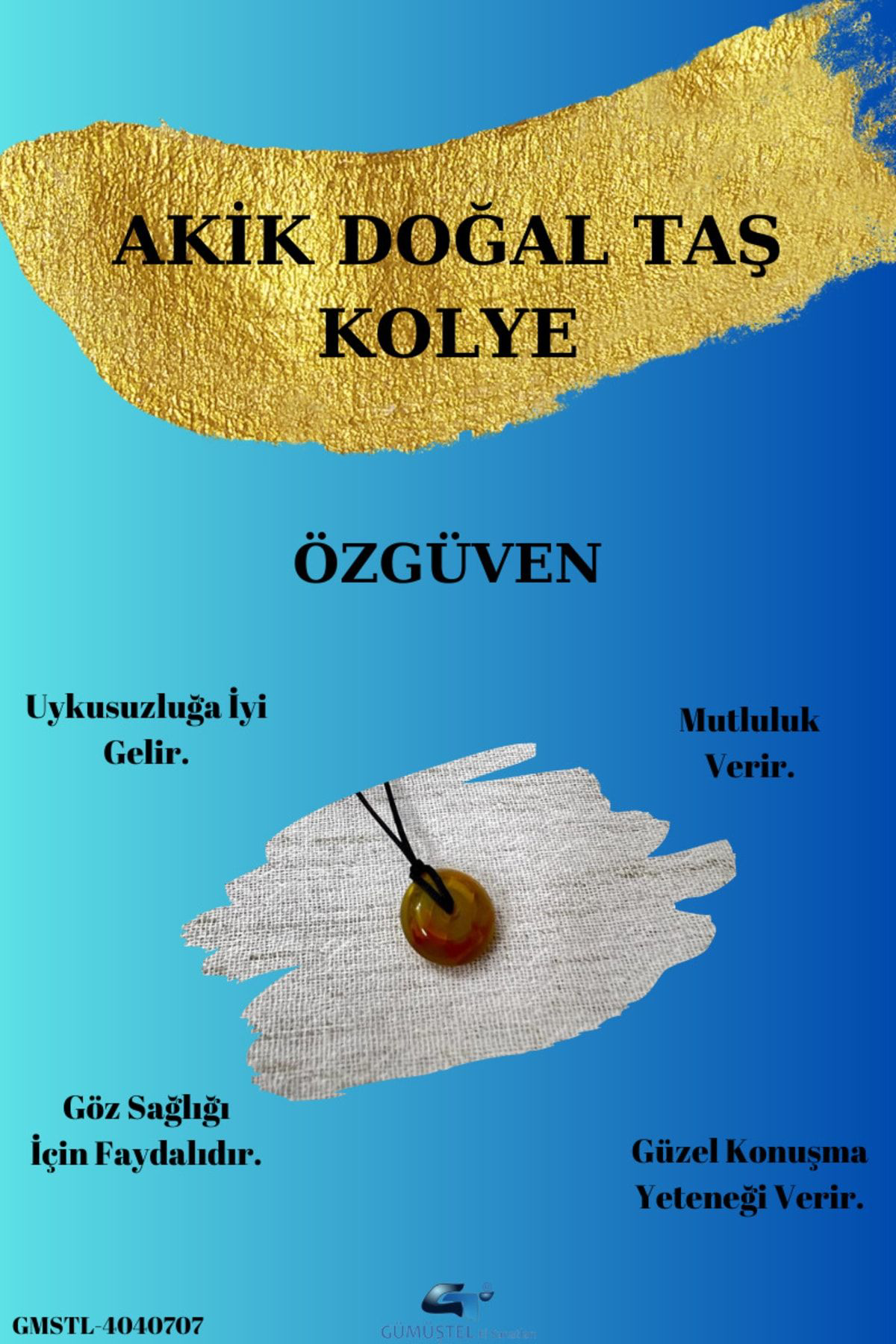 Gümüştel El Sanatlari Sertifikali Yosunlu Akik Doğal Taş Kolye Sürpriz Hediyeli Aaa Kal