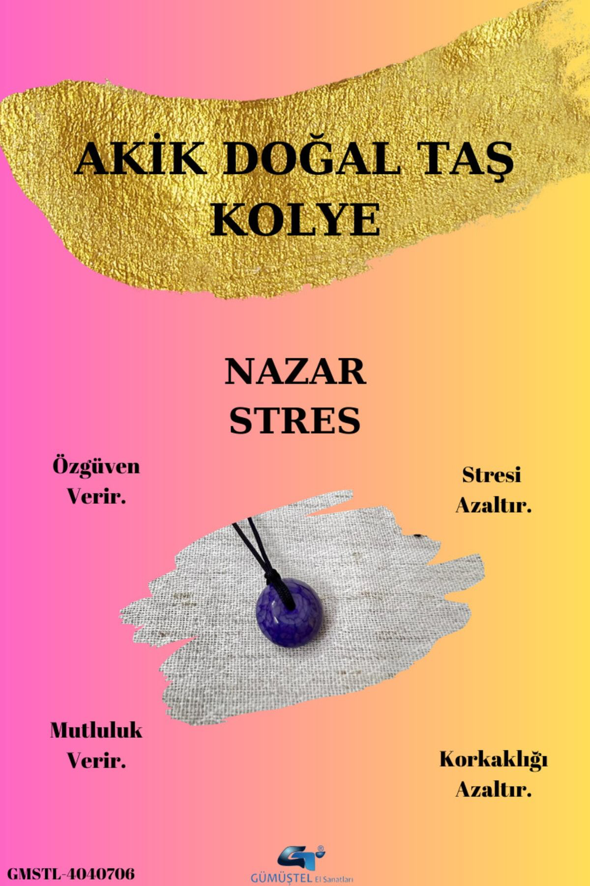 Sertifikalı Yosunlu Akik Doğal Taş Kolye Sürpriz Hediyeli Aaa Kal
