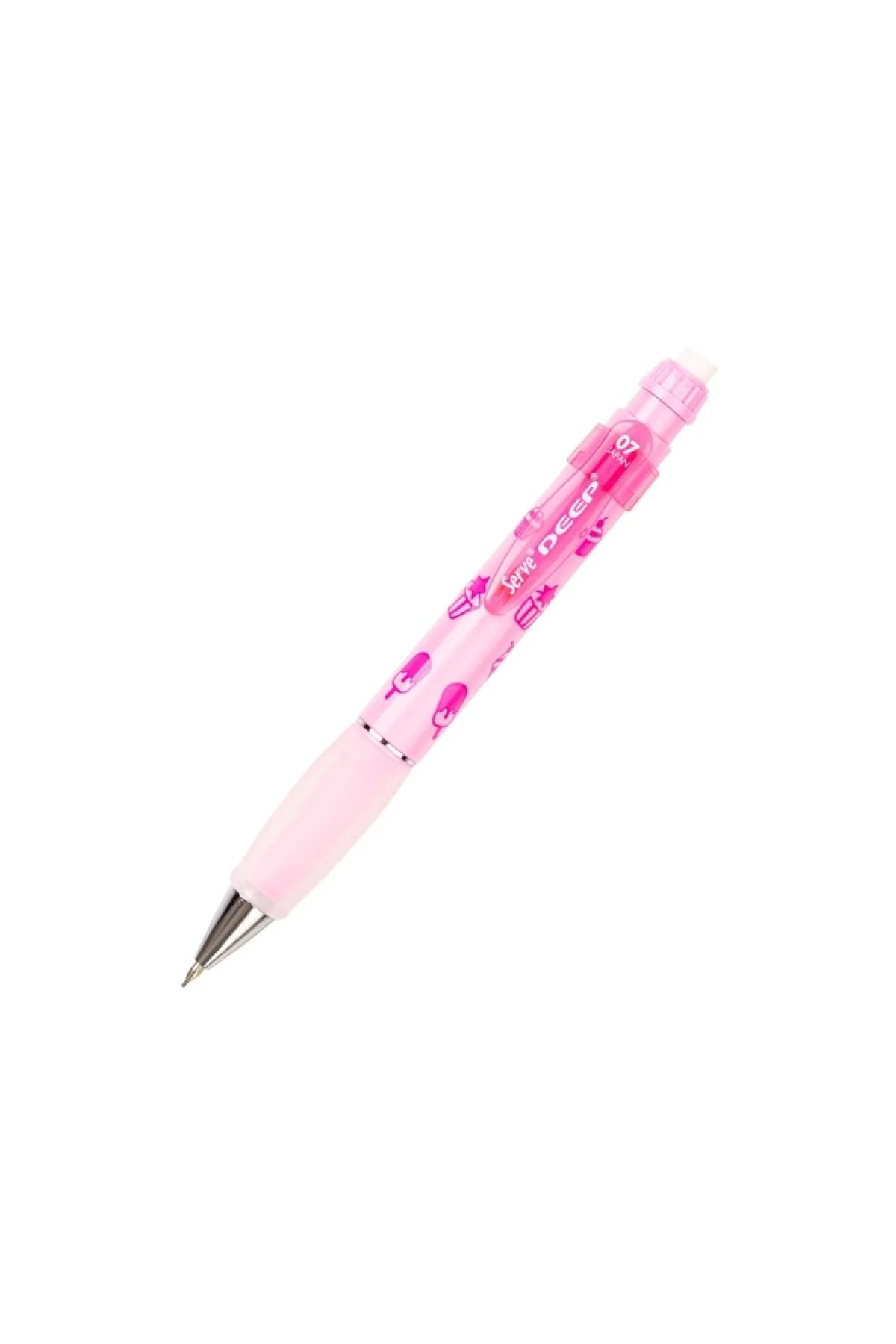 Serve  Deep Mekanik Versatil Kalem 0.7 Pembe Desenli